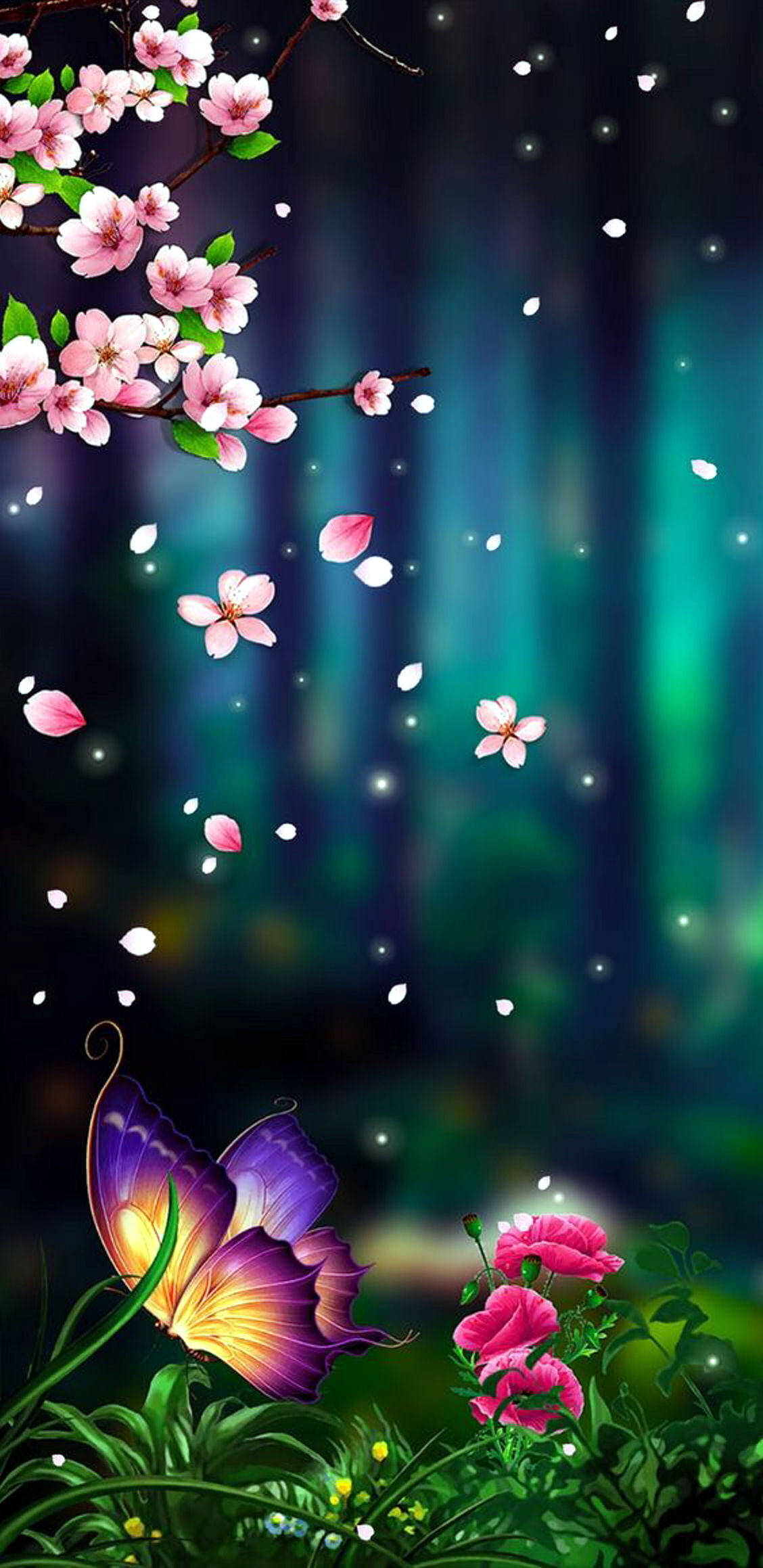 Fantasy Blomme Mobiel Muurpapier