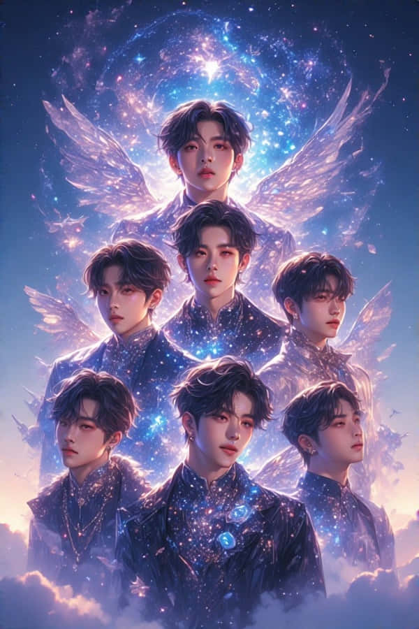 Fantasy Realistiese K-pop Groep Muurpapier