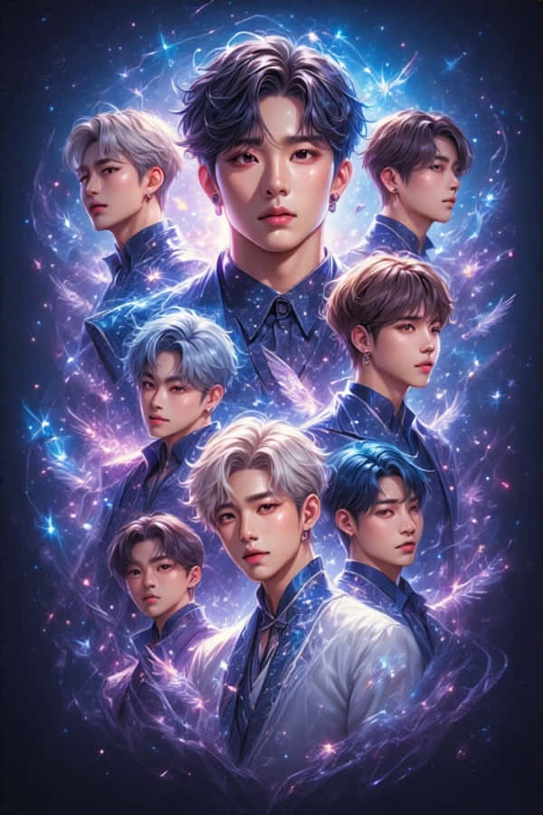 Fantasy Realistiese K-pop Groep Muurpapier