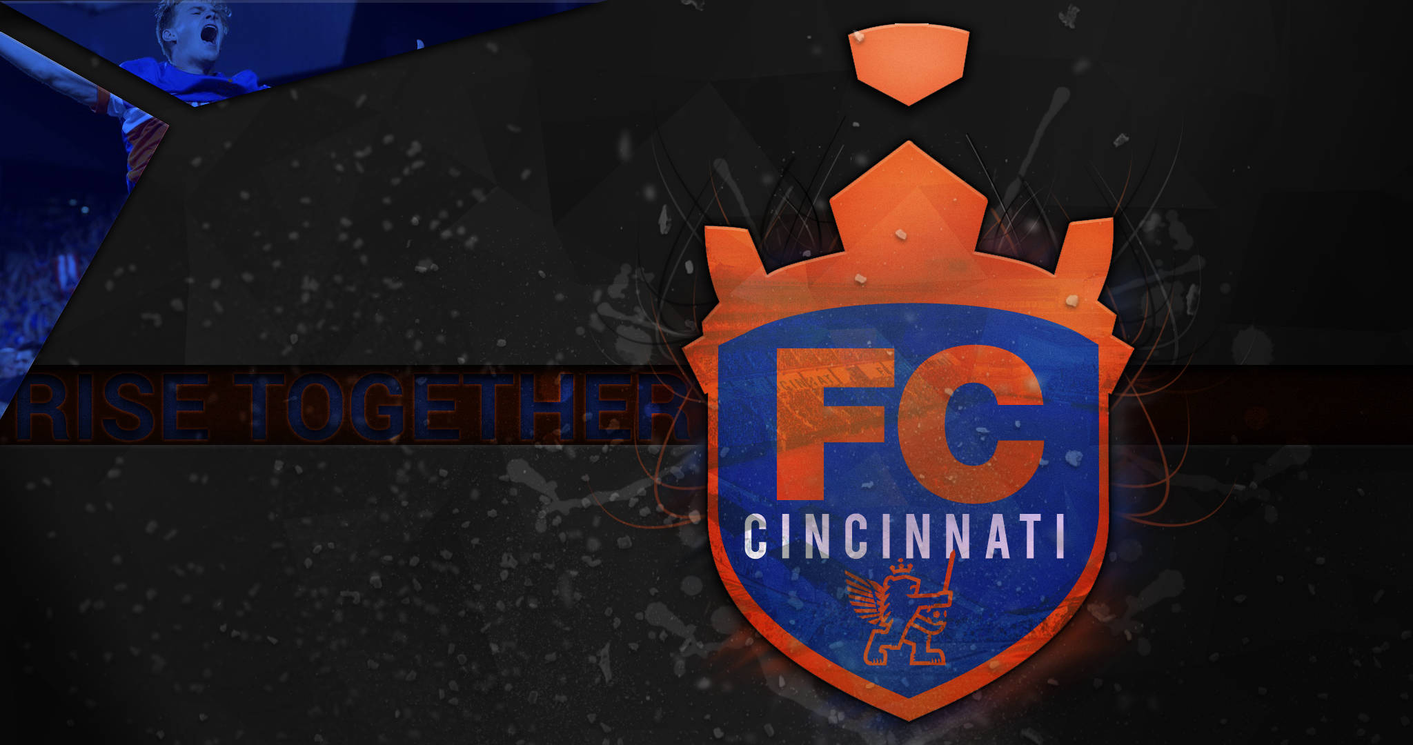 FC Cincinnati Staan Saam Op Muurpapier