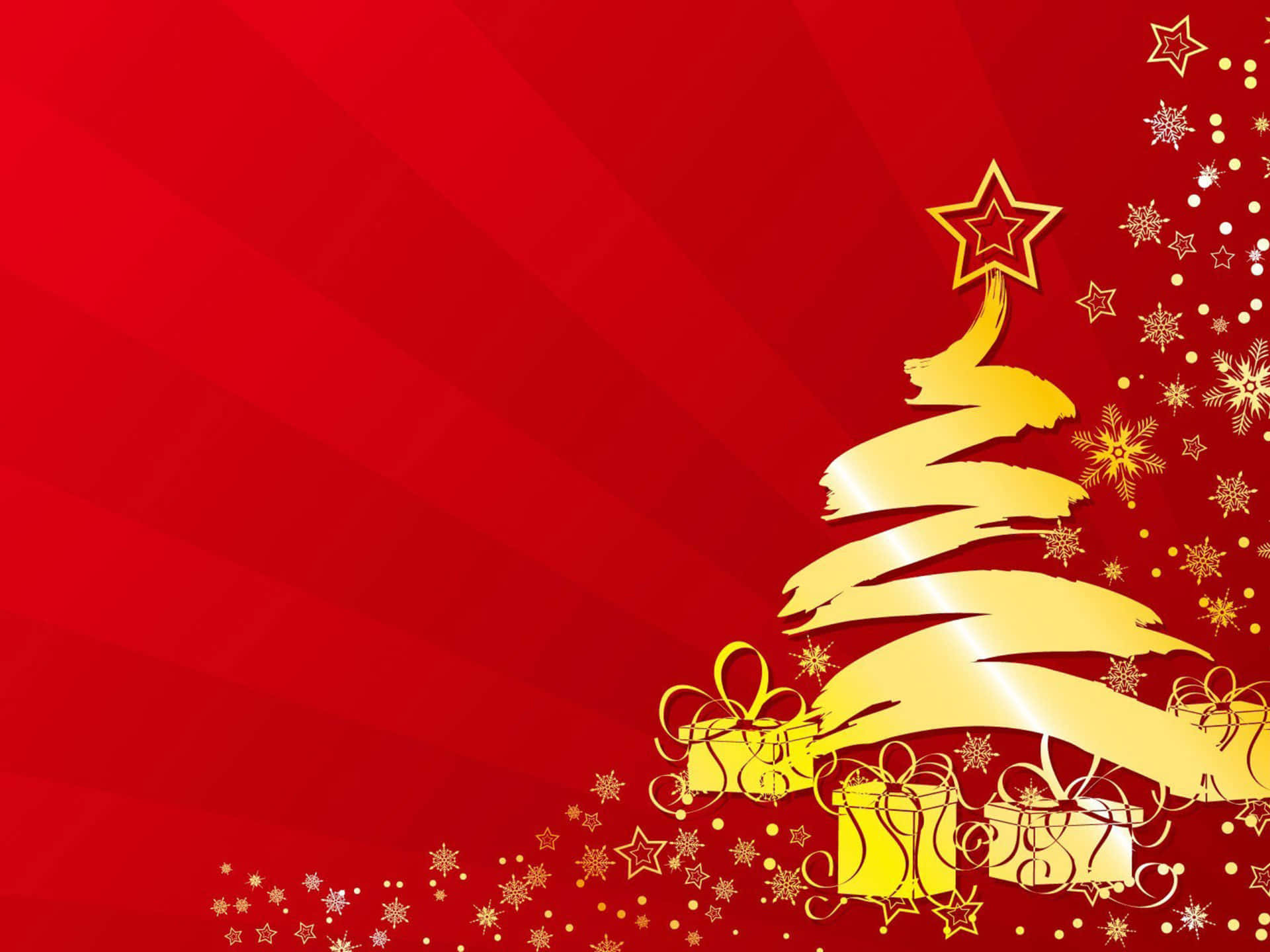 Feestelike Kersboom Met Glinsterende Versierings Muurpapier