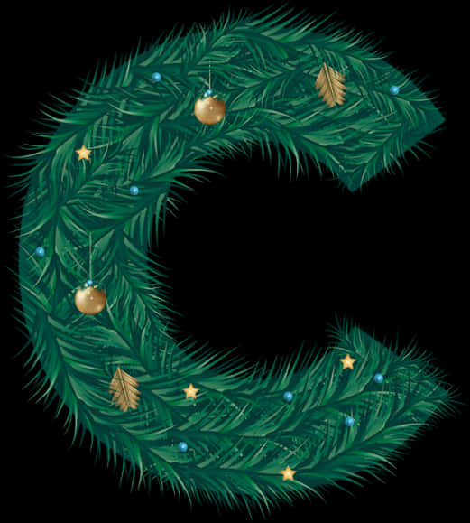 Feestelike Kerskrans Grafika Muurpapier