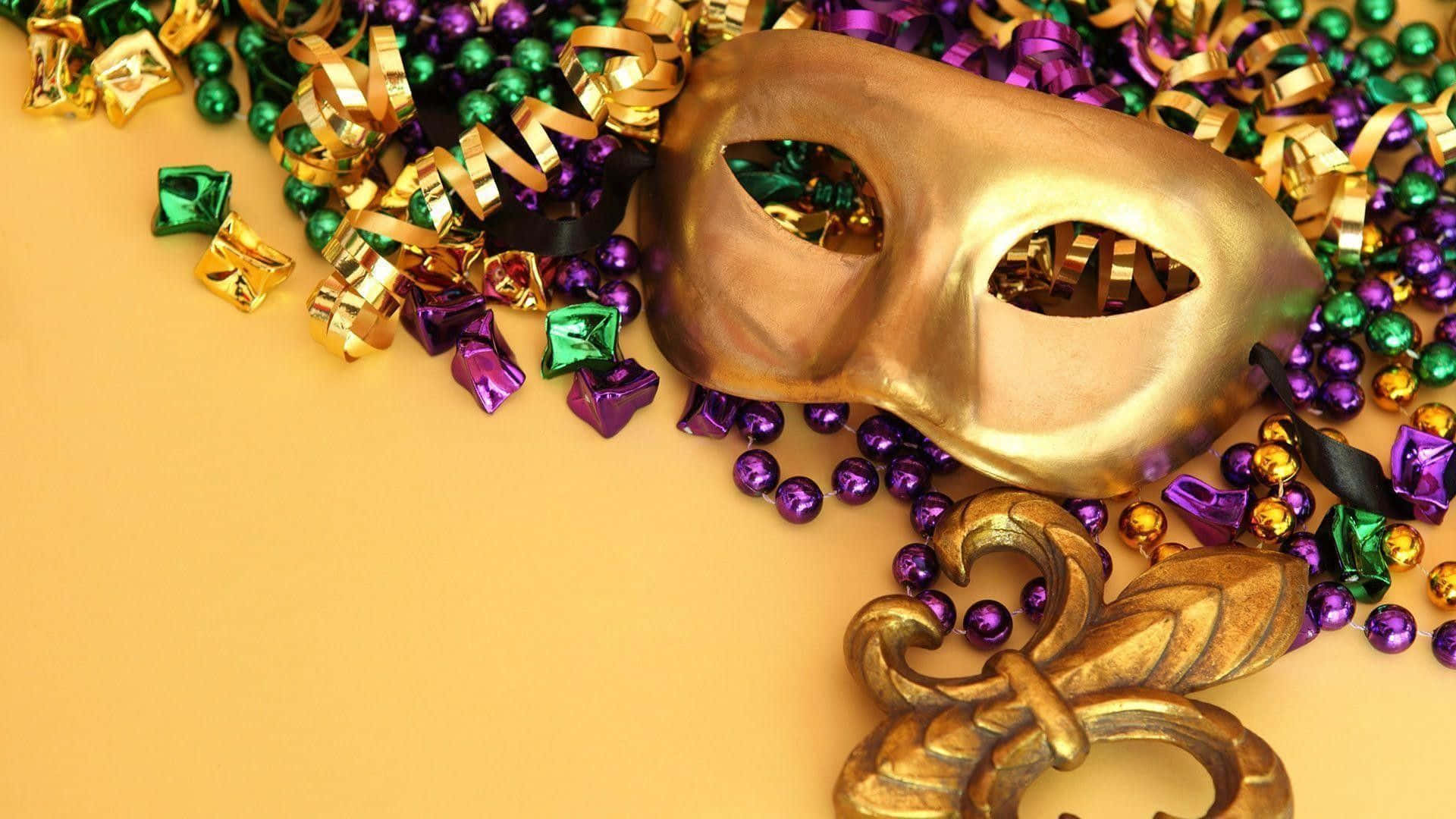 Feestelike Mardi Gras-parade Muurpapier