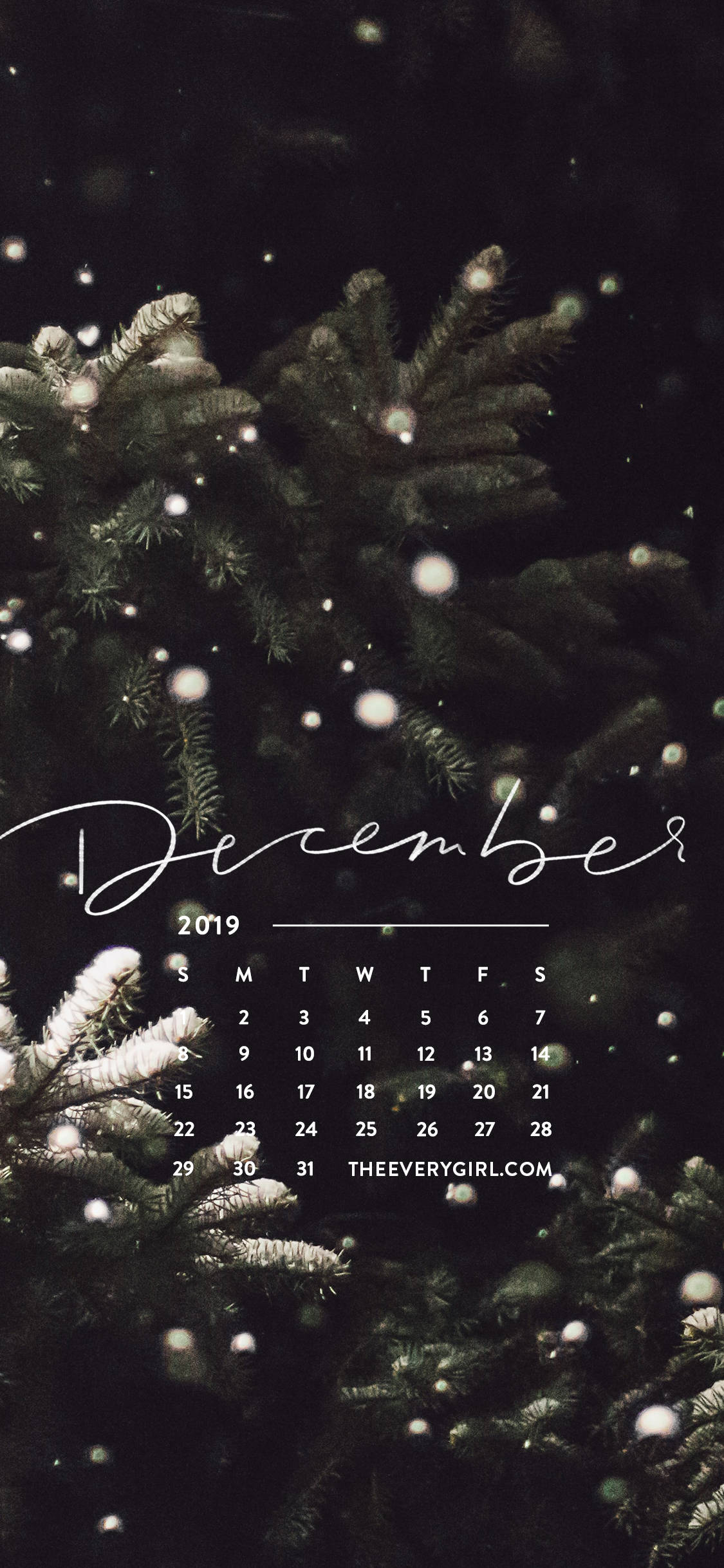 Feestelike Minimalistiese Desember Kersfees iPhone-agtergrond Muurpapier