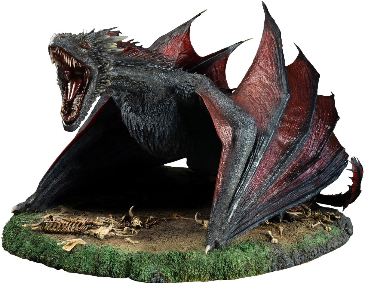 Felle Draak Standbeeld Game of Thrones Muurpapier