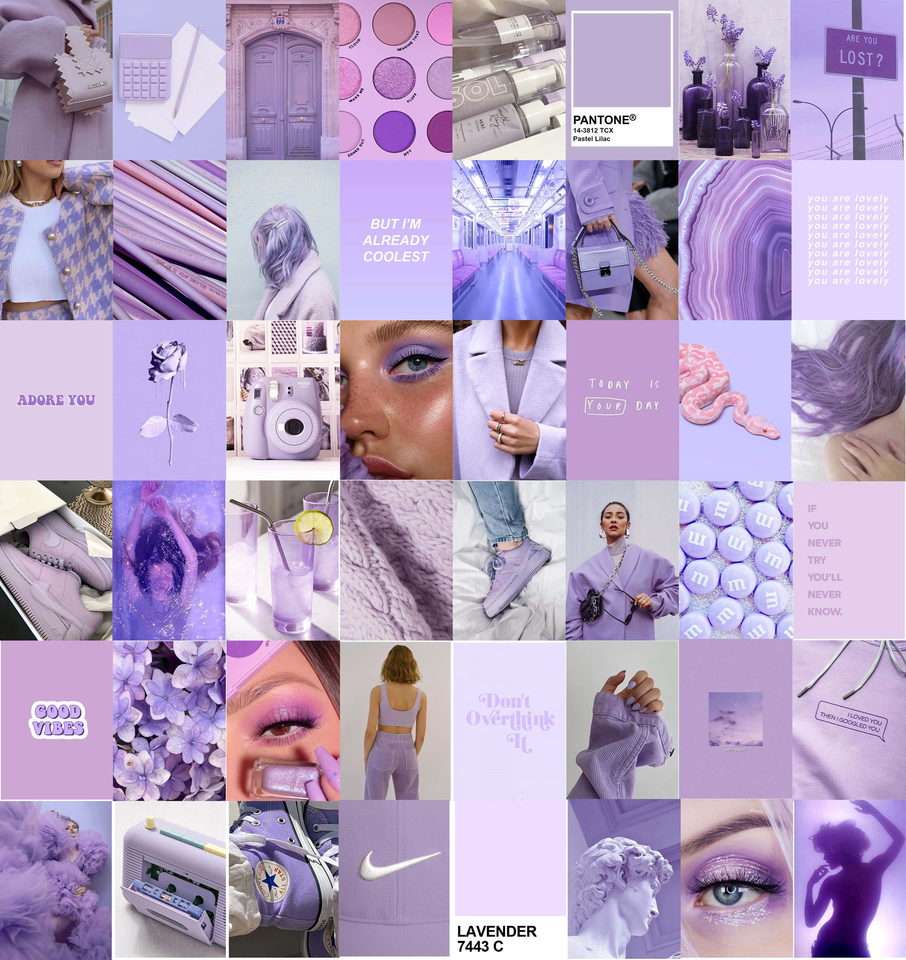 Feministiese Estetiese Pers Collage Muurpapier