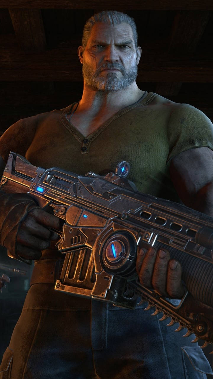Fenix wat geweer vashou Gears 5 Foon Muurpapier