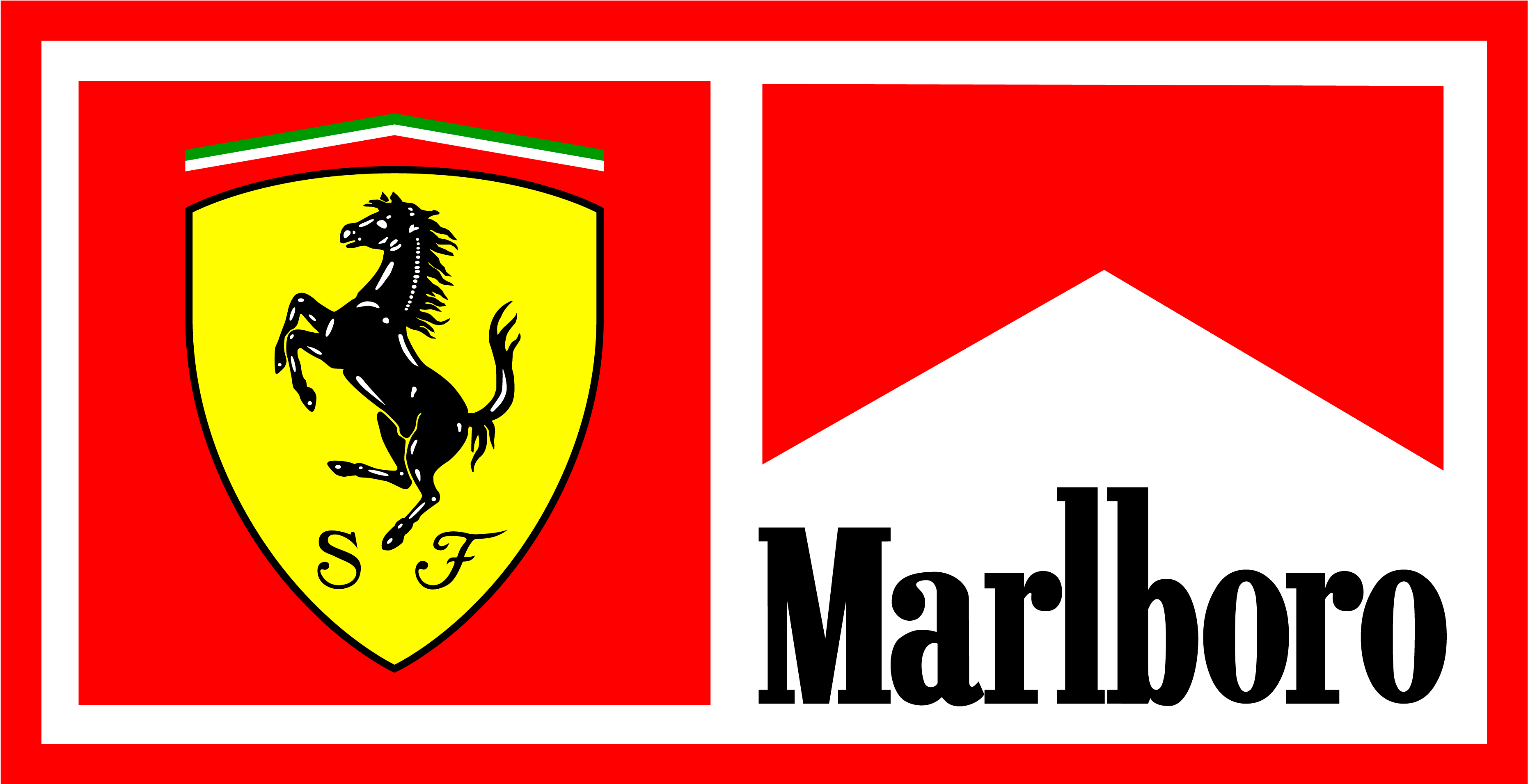 Ferrari- en Marlboro-logo's Muurpapier