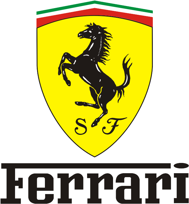Ferrari-logo met Springende Perd Muurpapier