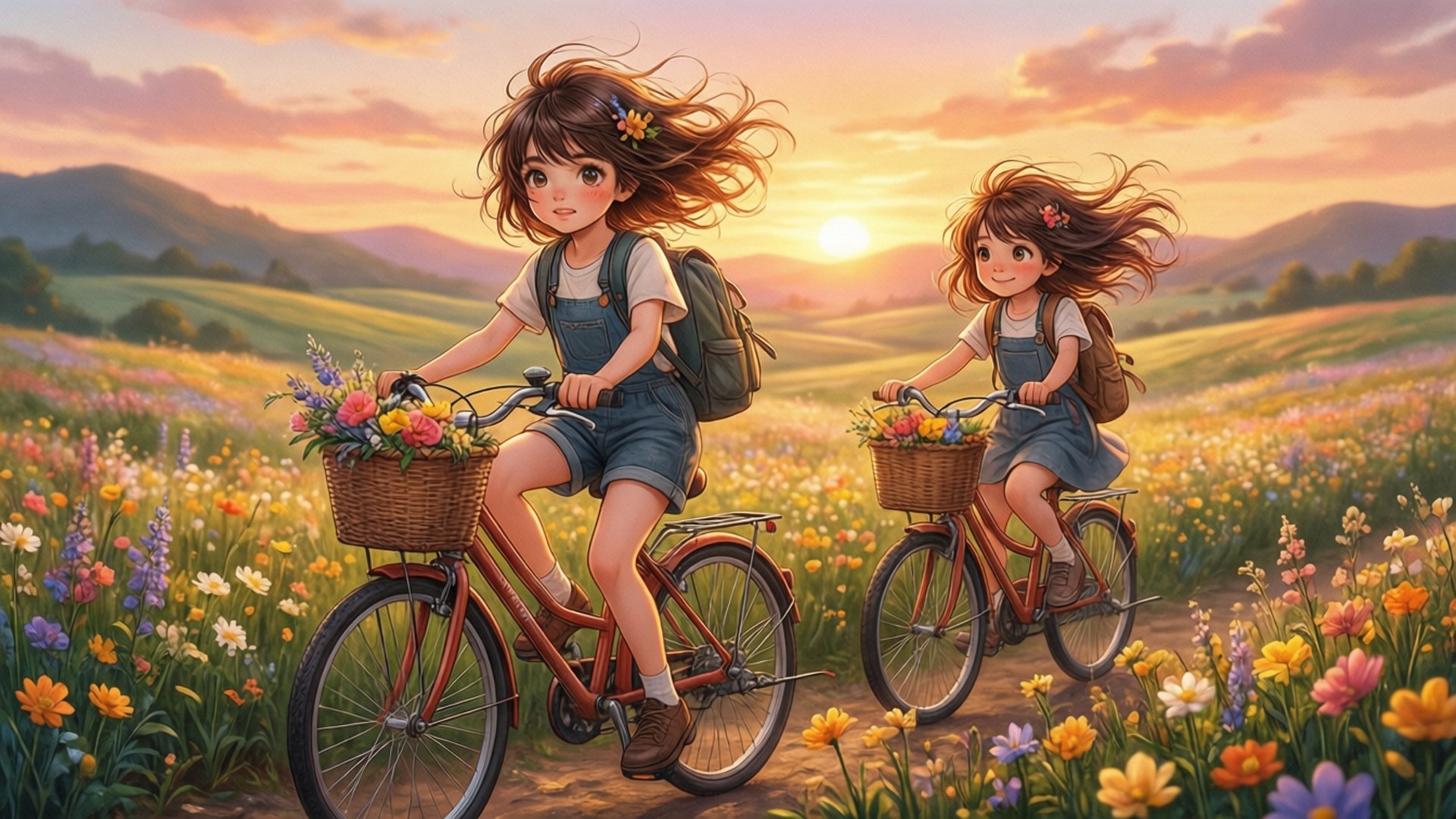 Fietsblomme Muurpapier