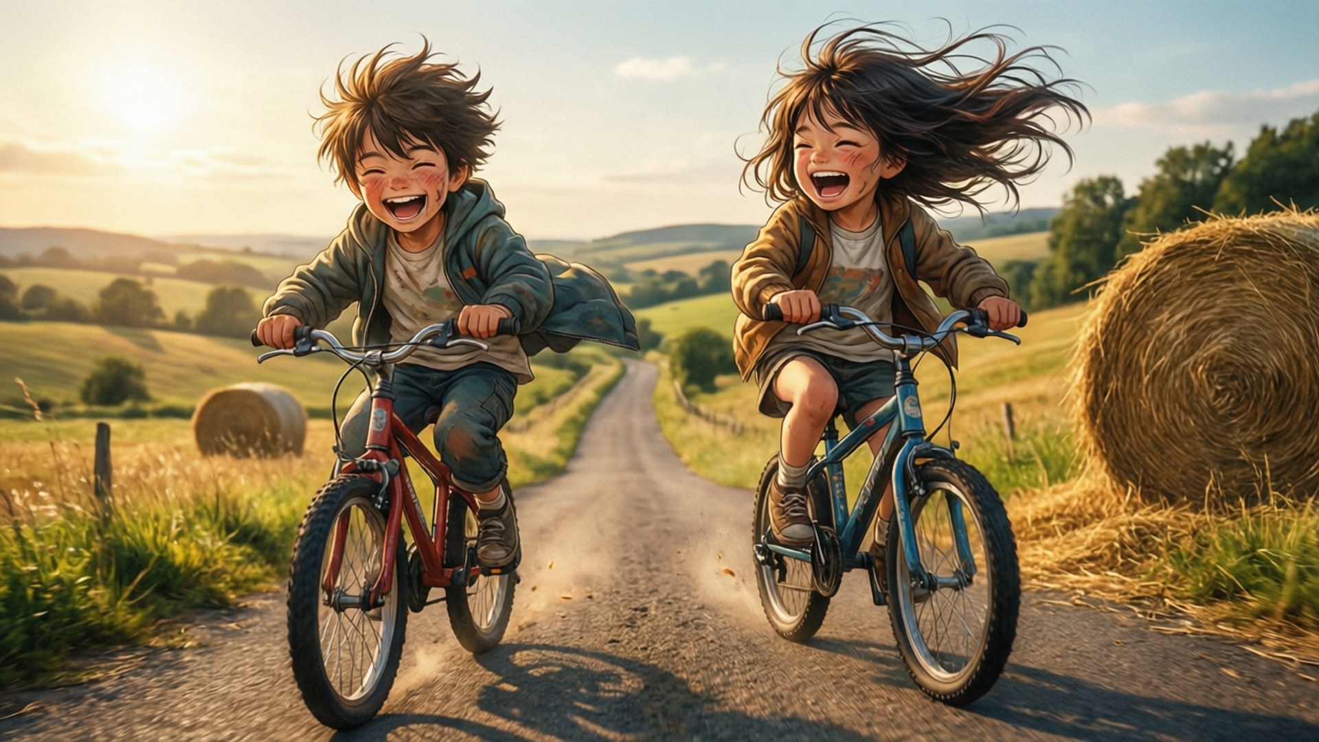 Fietsrit Muurpapier