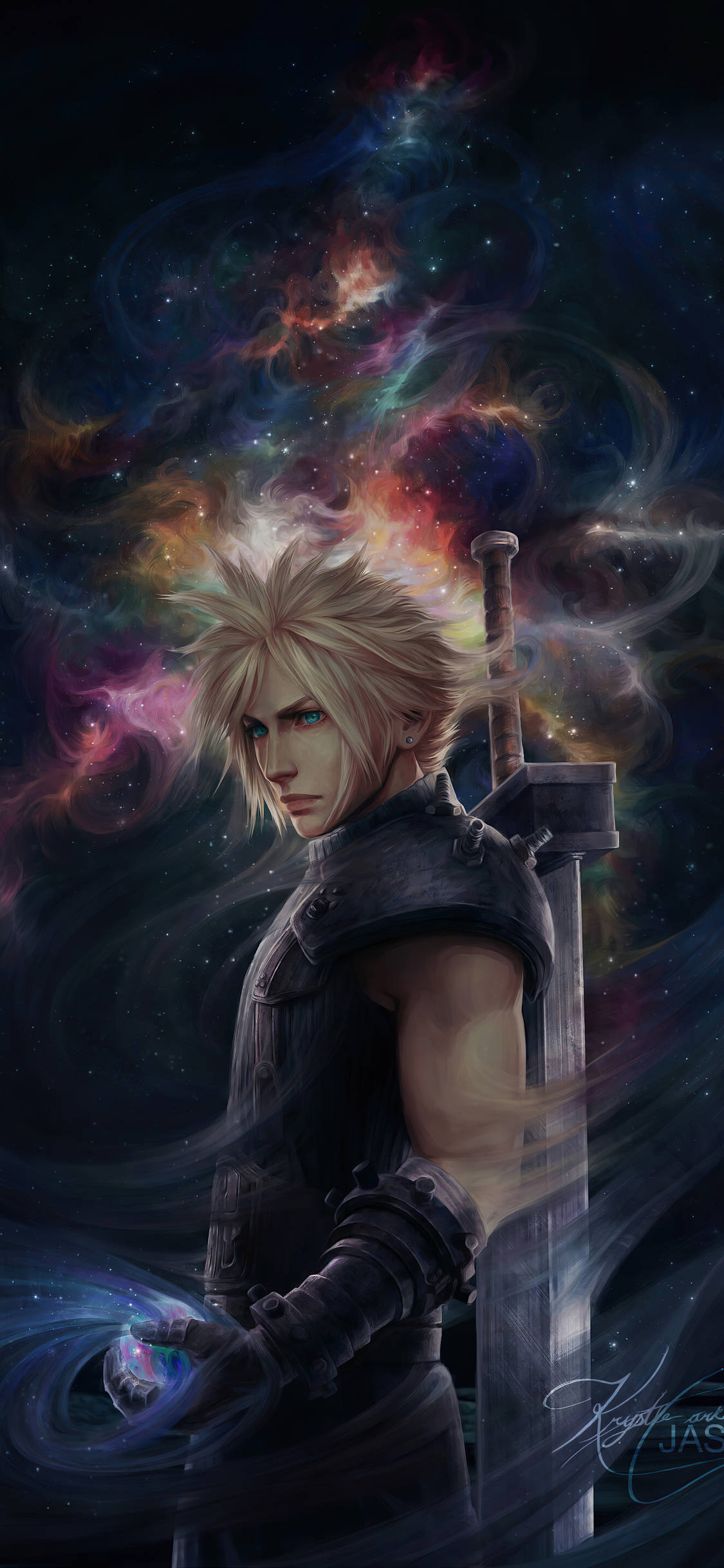 Final Fantasy-selfoon Wolk Stryd Muurpapier