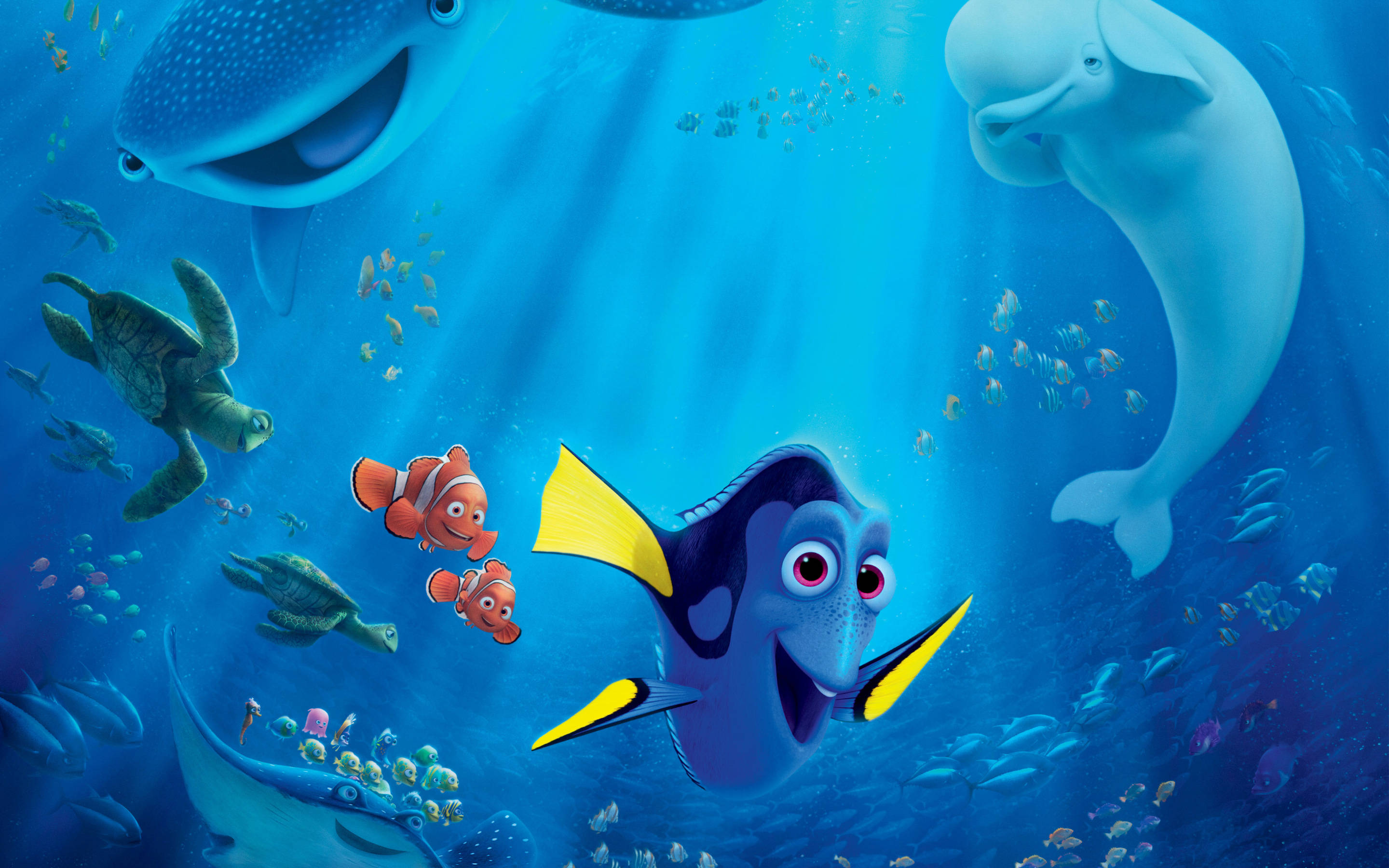 Finding Dory en Nemo Disney 4K Ultra Wyd Muurpapier