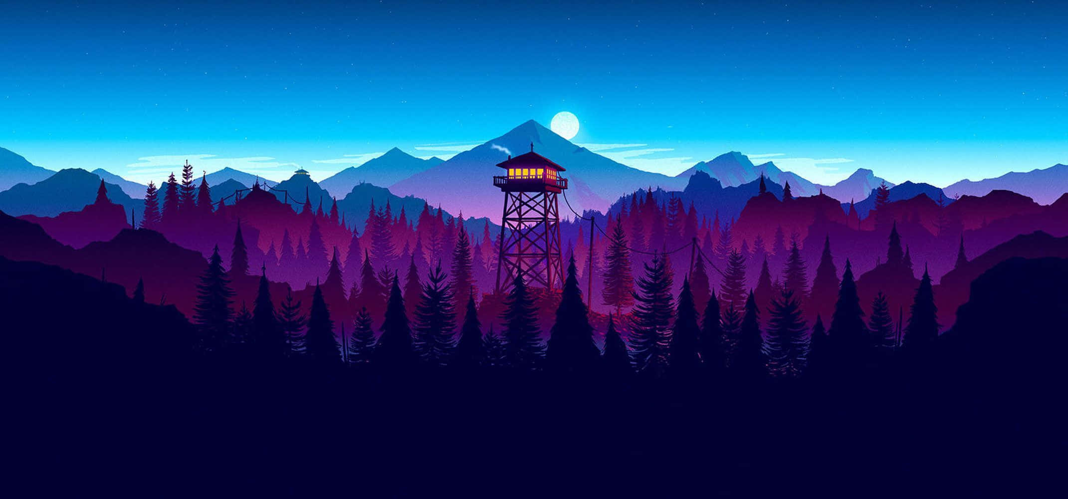 Firewatch-berge beste moniteuragtergrond Muurpapier