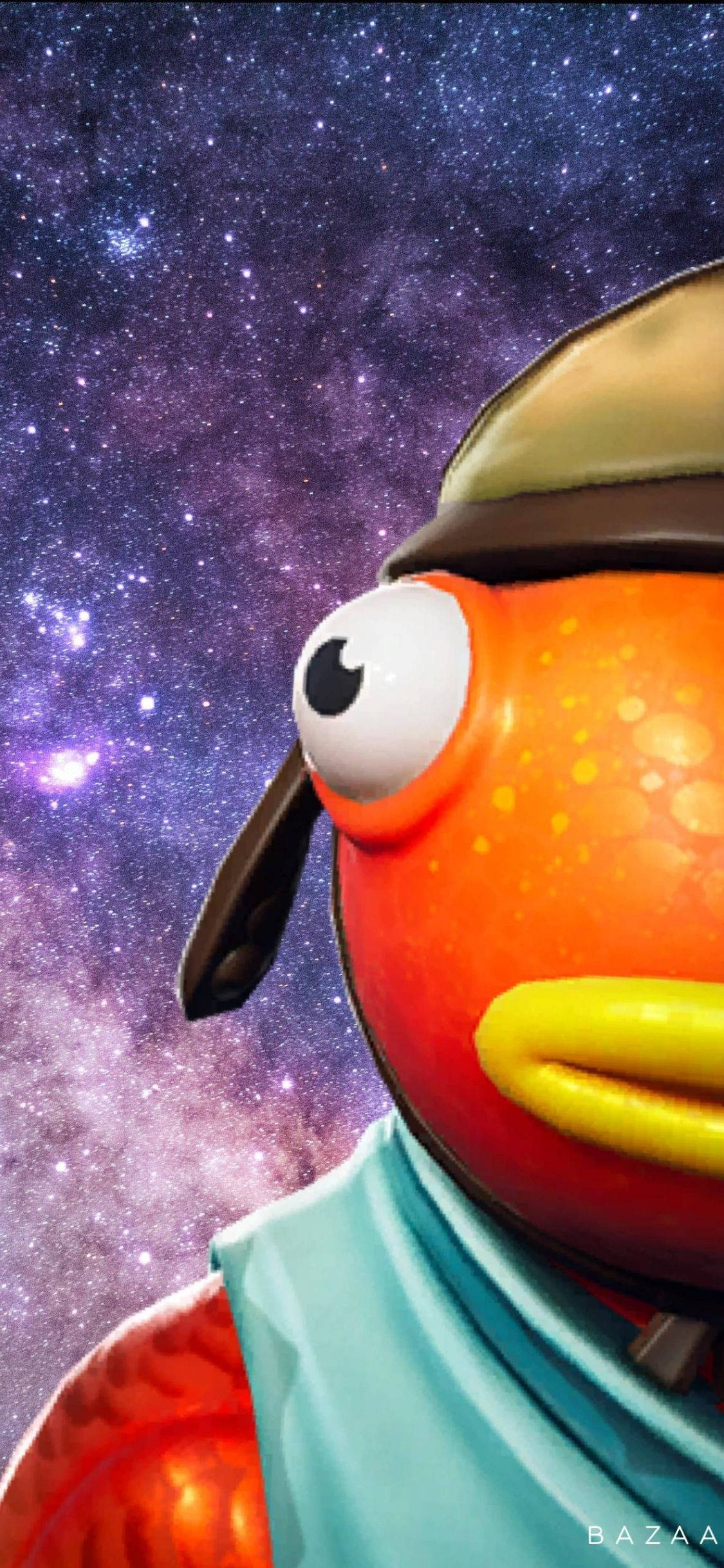 Fishstick Fortnite Half Gesig Galakties Muurpapier