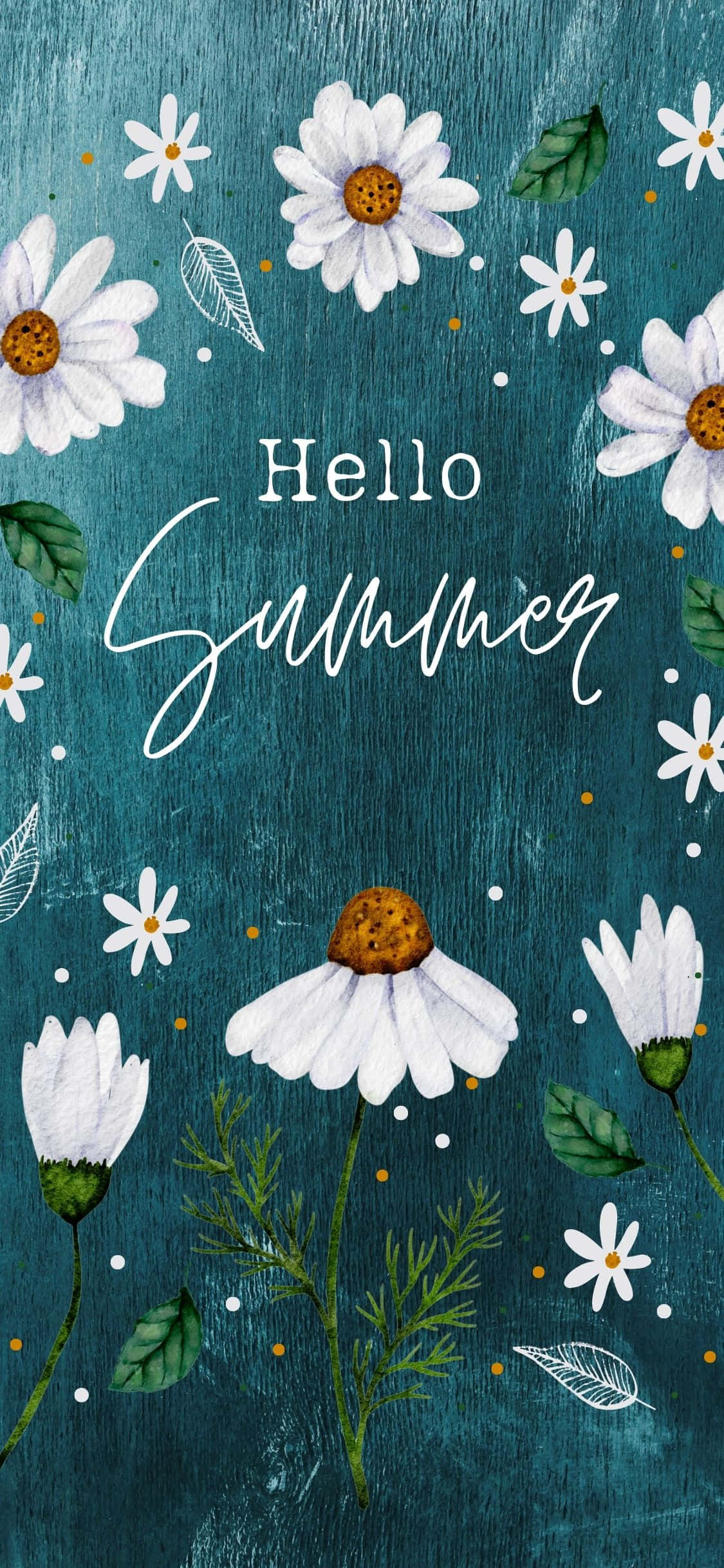Florale Hallo Somer iPhone X Somer Agtergrond Muurpapier
