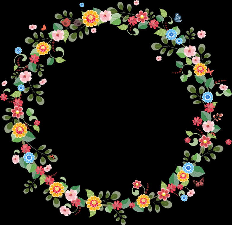 Florale Krans Vektor Ontwerp Muurpapier