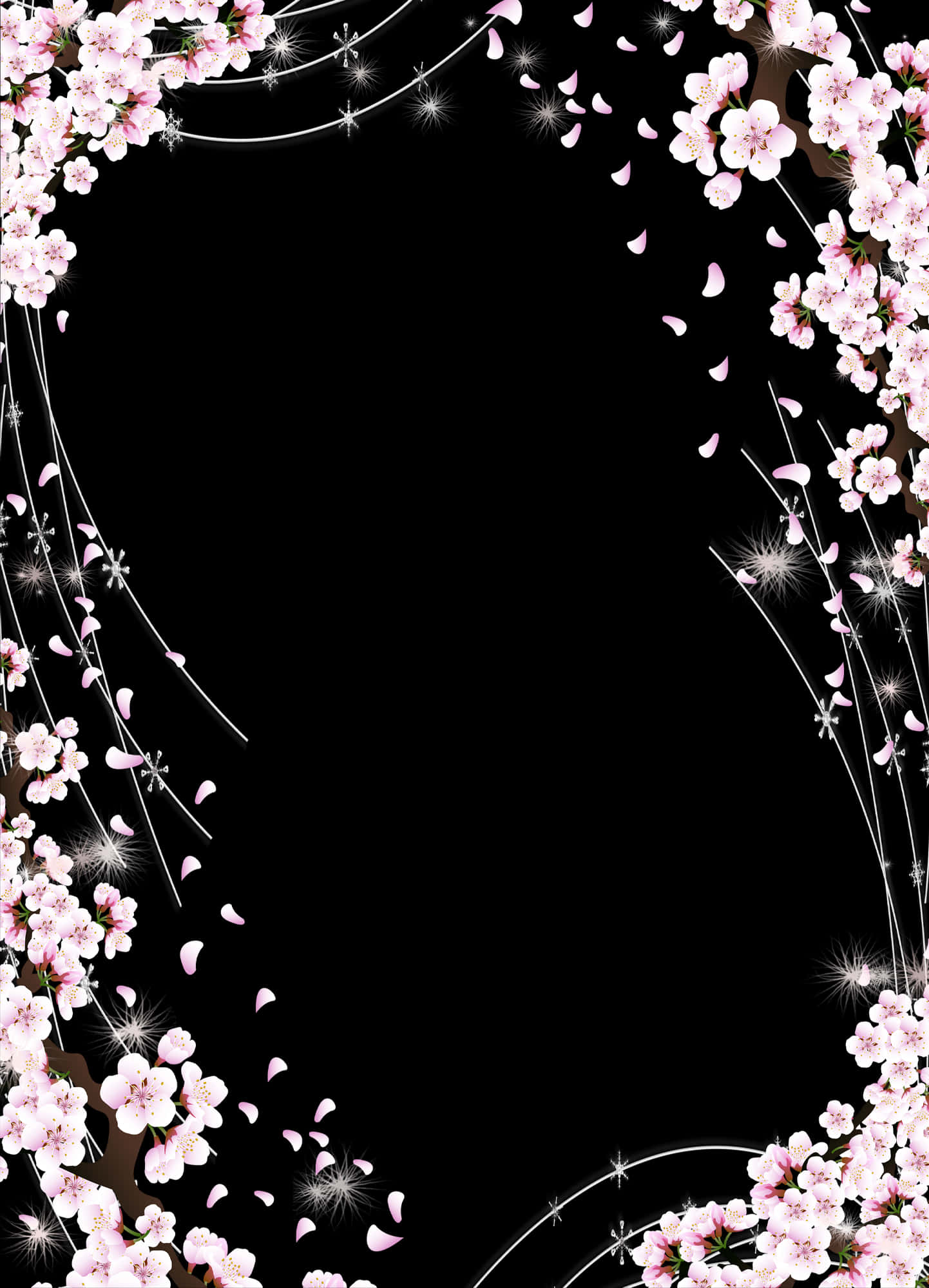 Florale_ Vonk_ Rand_ Ontwerp Muurpapier