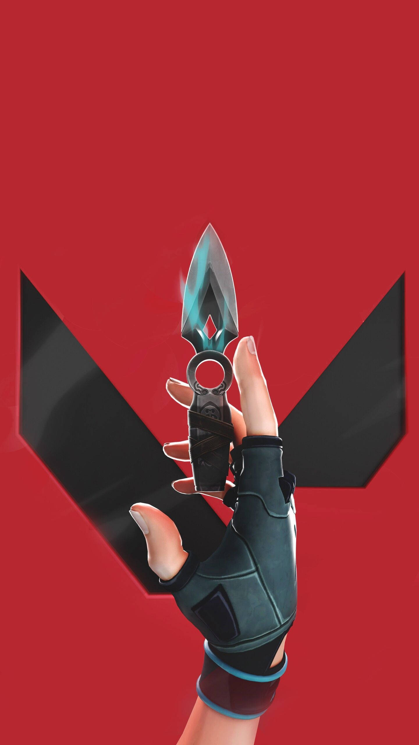 Foon Valorant Jett Swart Kunai Muurpapier