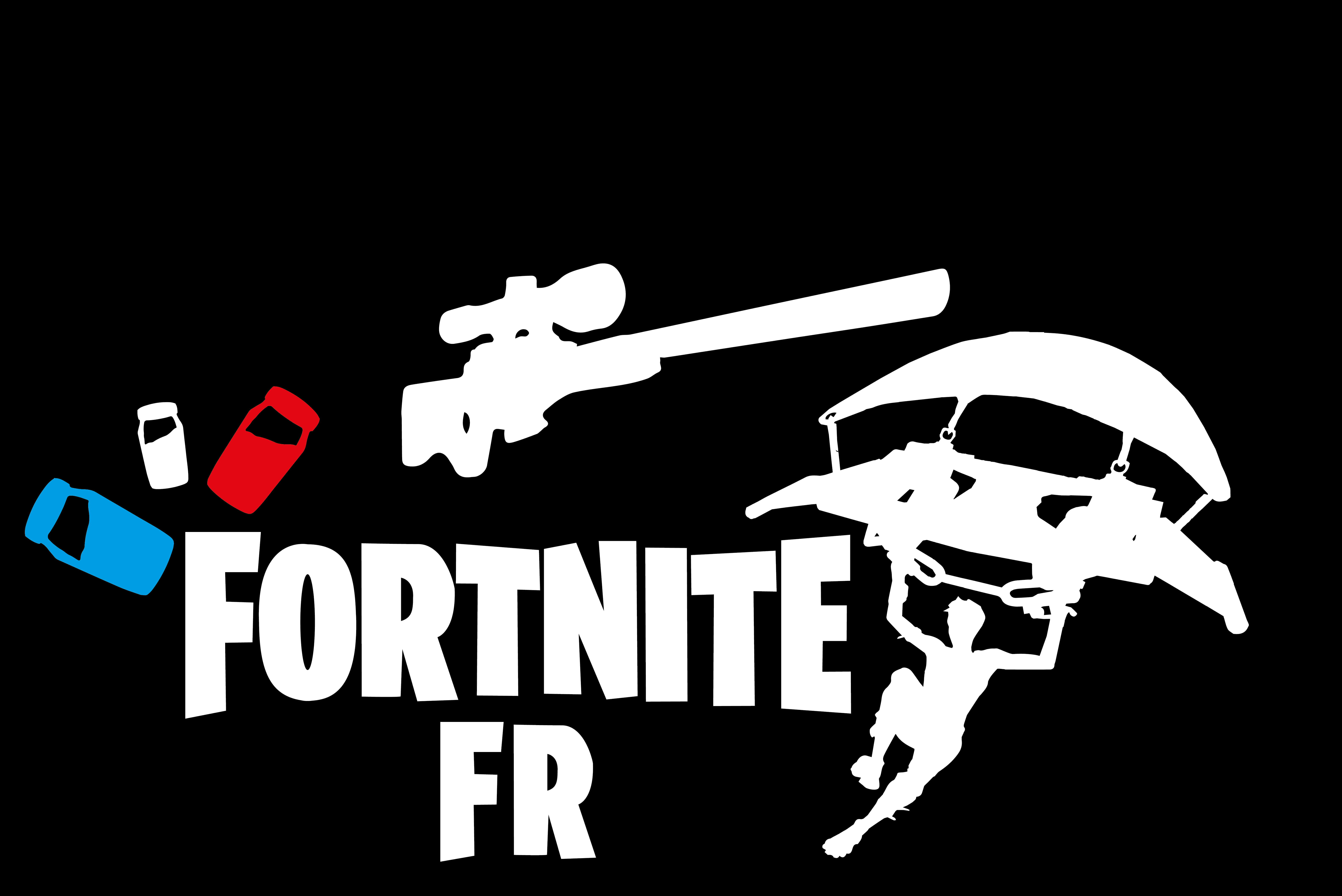 Fortnite F R-logo en Items Muurpapier