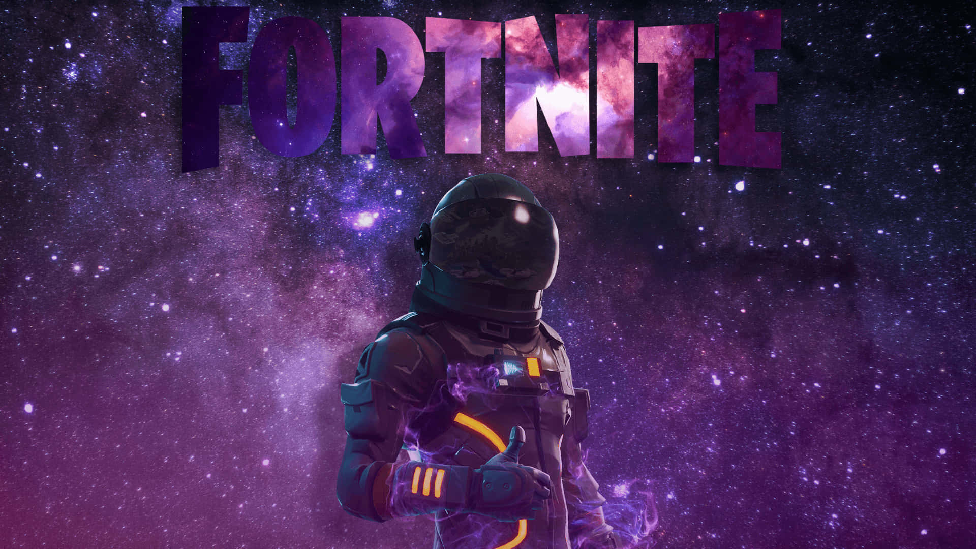 Fortnite Galaxy met Helm Muurpapier