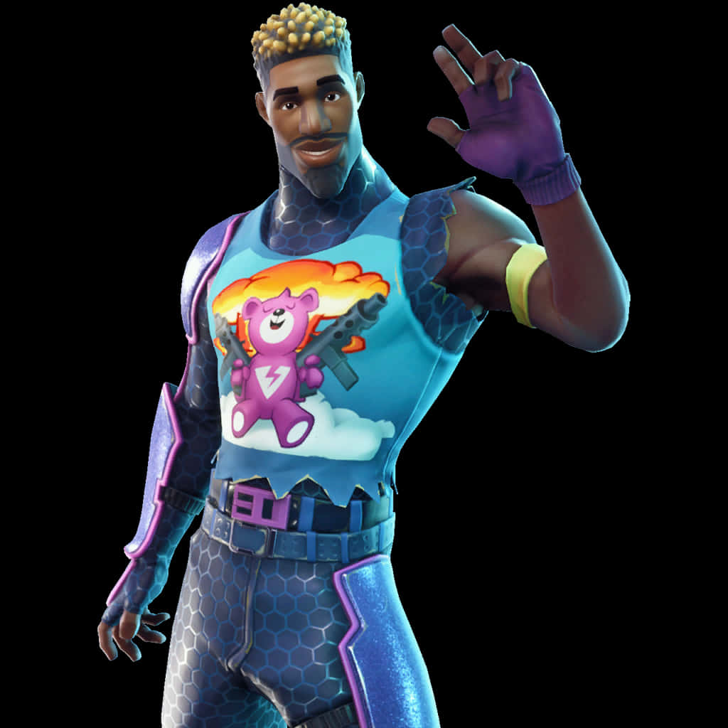 Fortnite-karakter waai hallo Muurpapier