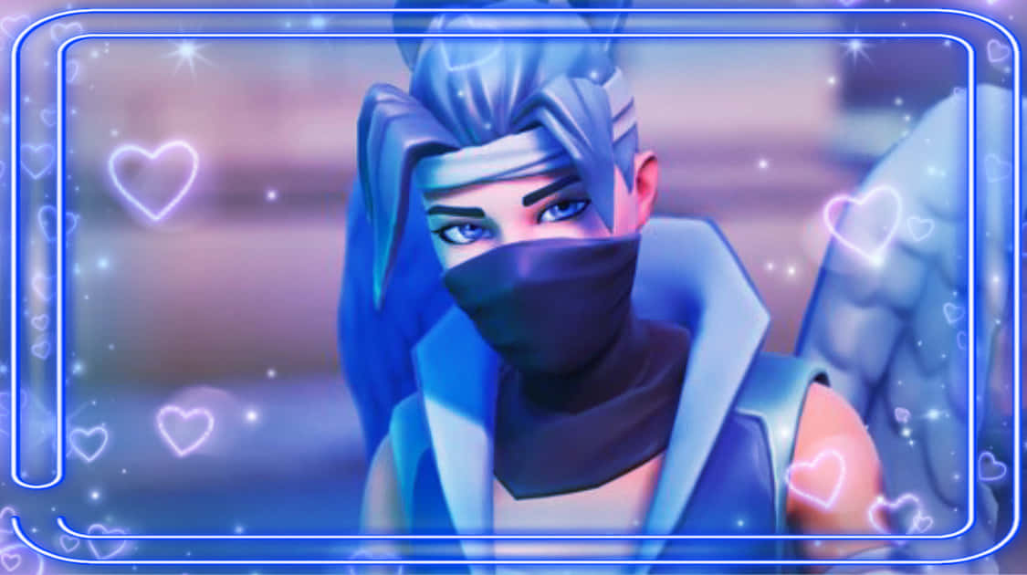 Fortnite Kuno Blou Harte Muurpapier