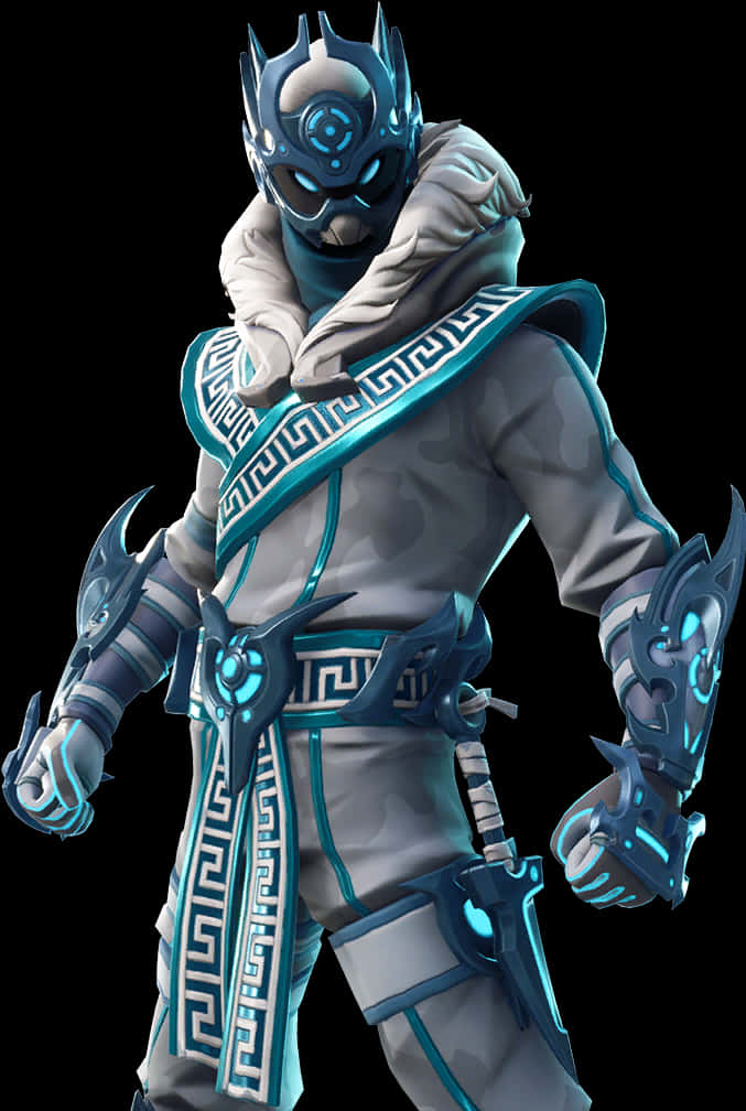 Fortnite Ninja-uitrusting Blou Gloed Muurpapier