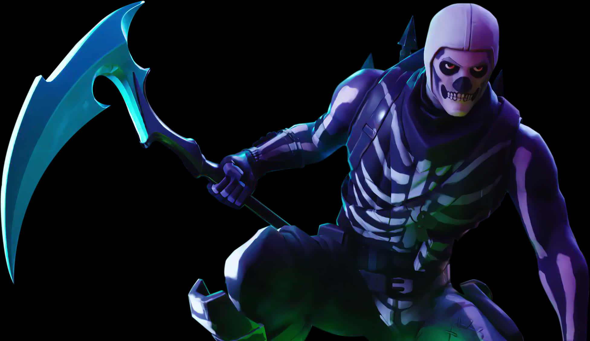 Fortnite Skull Trooper-uitrusting met Sekel Muurpapier