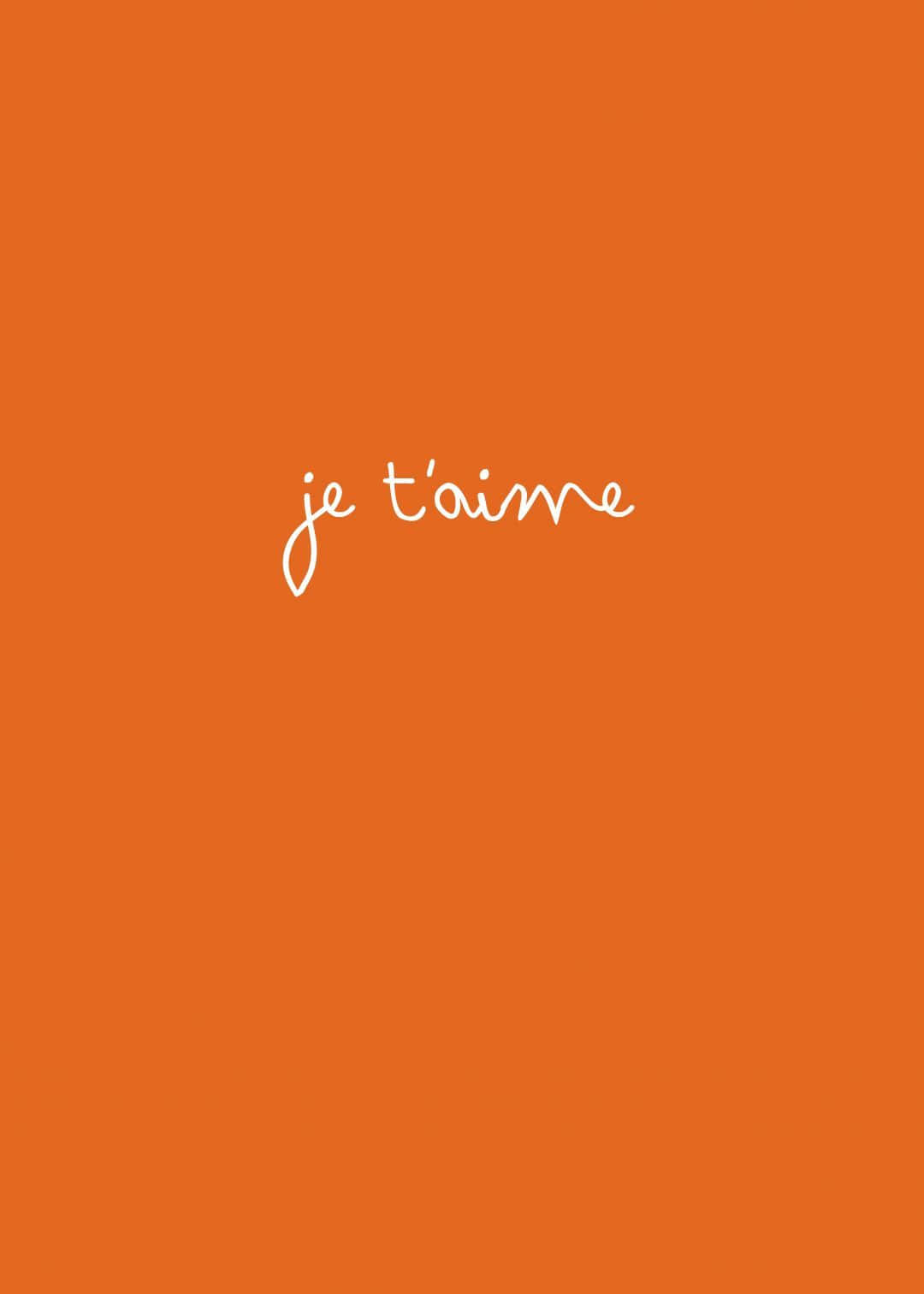 Franse Woorde op Oranje Estetiese Prent Muurpapier