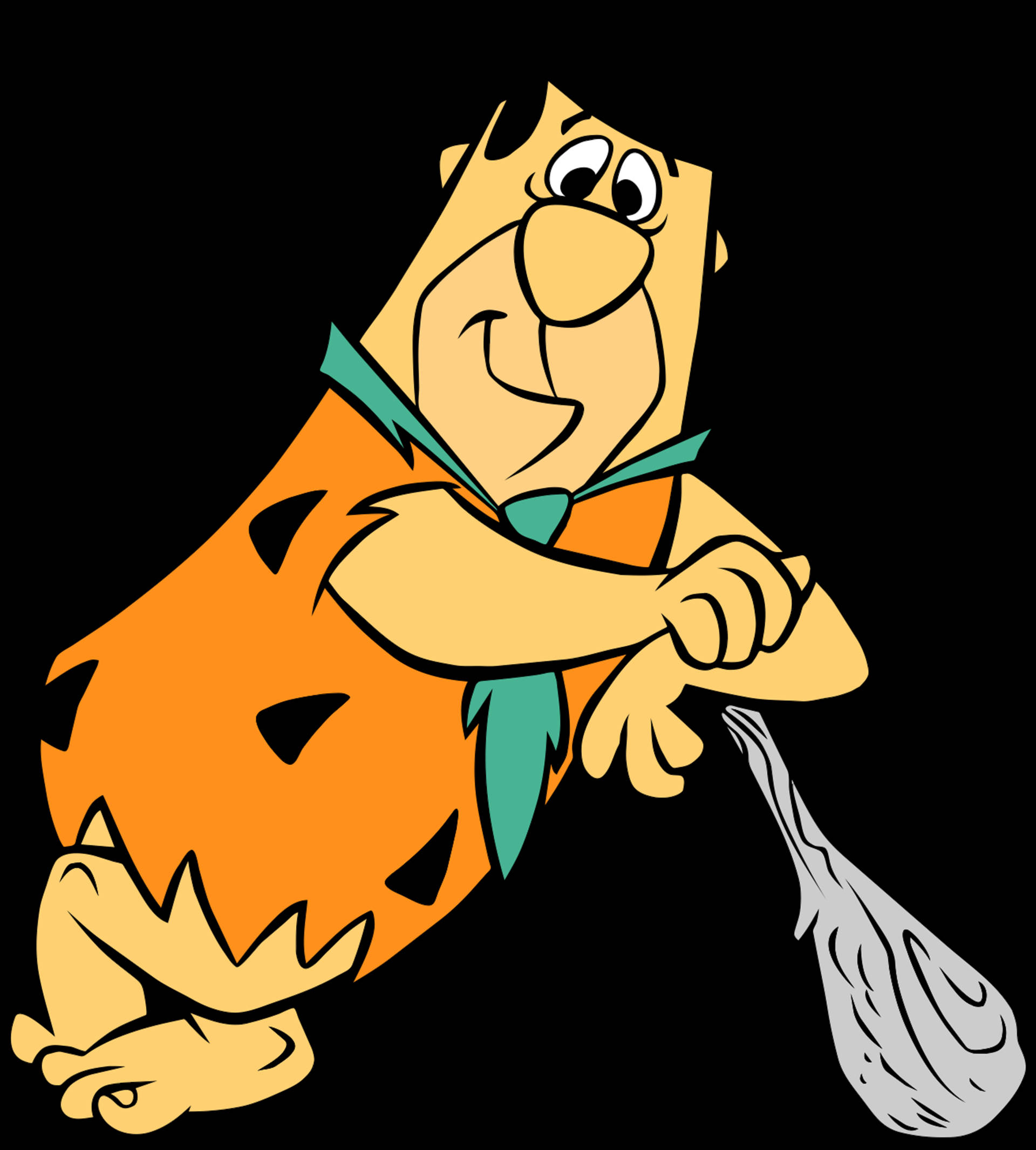 Fred Flintstone Kolf Illustrasie Muurpapier