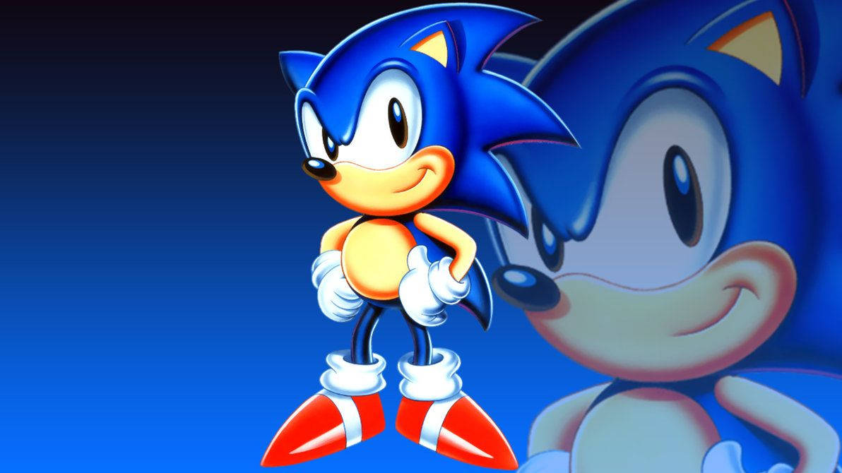 Agtergrond van supersoniese held Sonic met supersoniese spoed.
