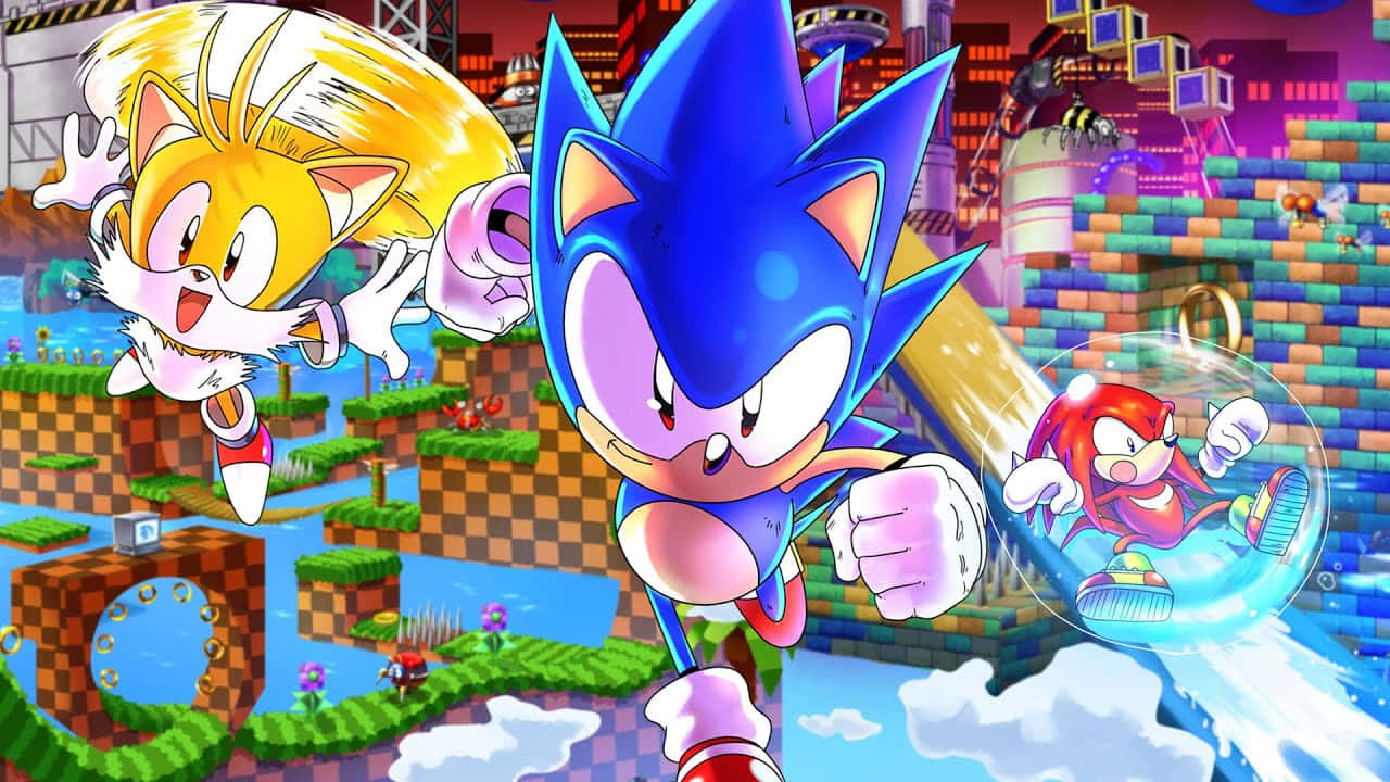 Gaan Vinniger as die Spoed van Lig met Sonic! Muurpapier