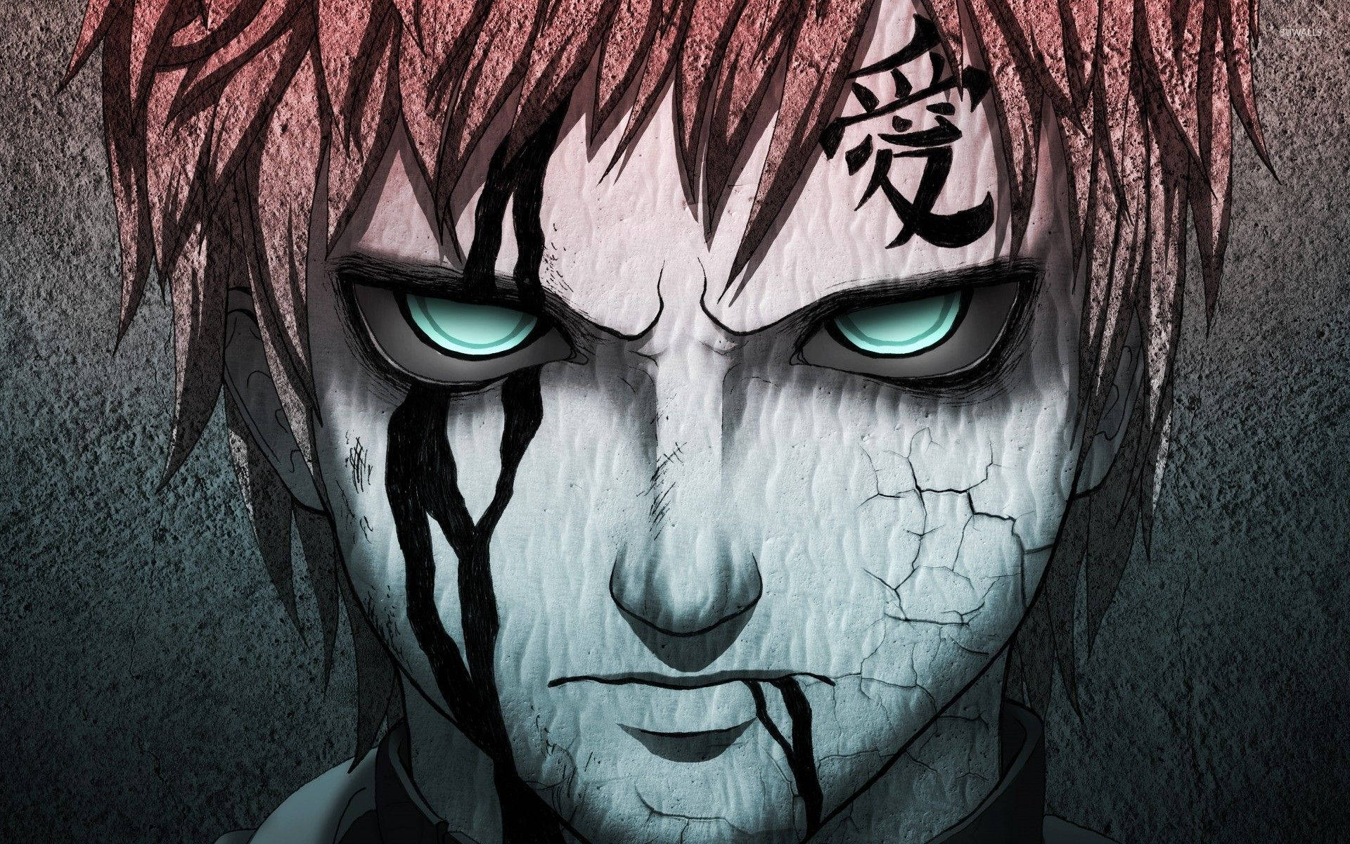 'n Beeld van Gaara in Naruto Shippuden anime vir lessenaaragtergrond. — Koel naruto GIF Muurpapier
