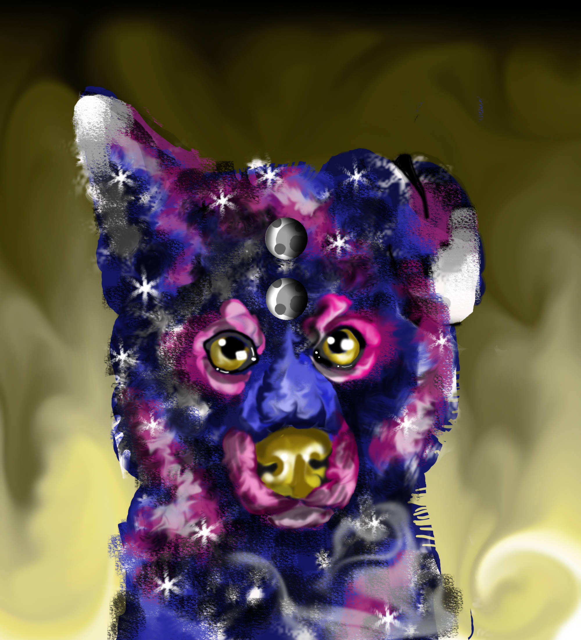 Galaksiestofwolf Digitale Skilderkuns Muurpapier