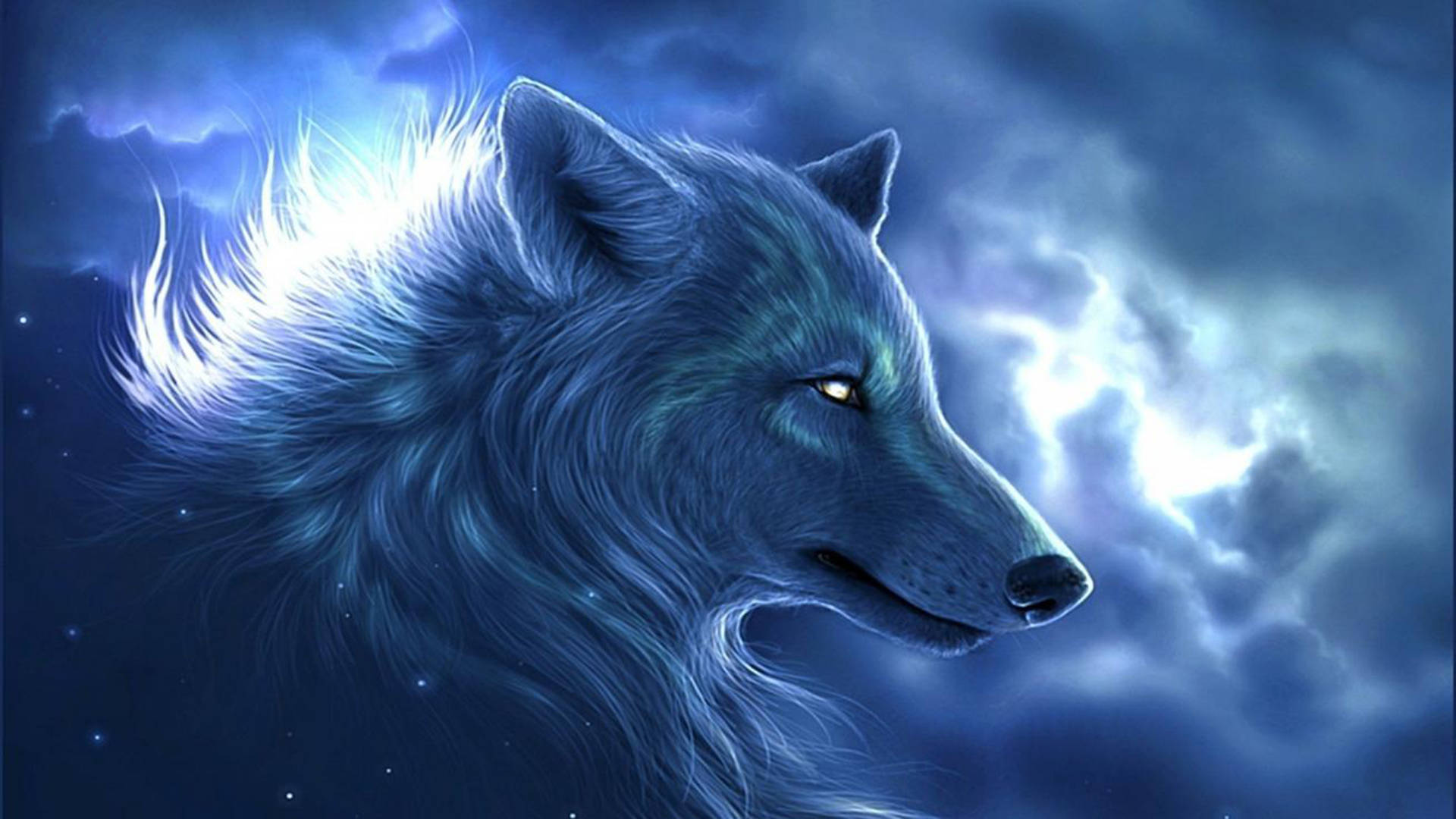 Galaxie Wolf in Weerligluchte Muurpapier