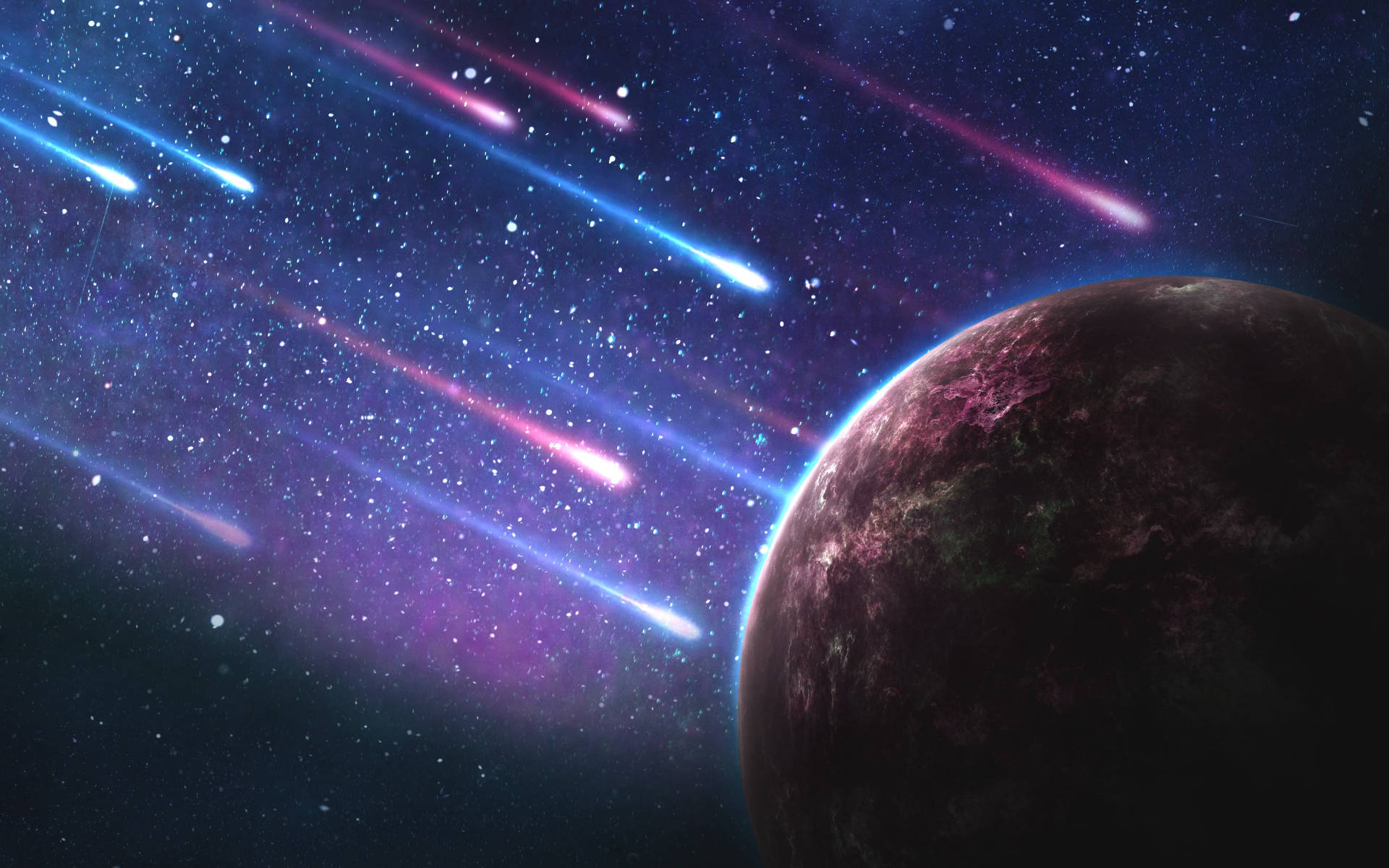 Galaxiemaan en Skietsterre Muurpapier
