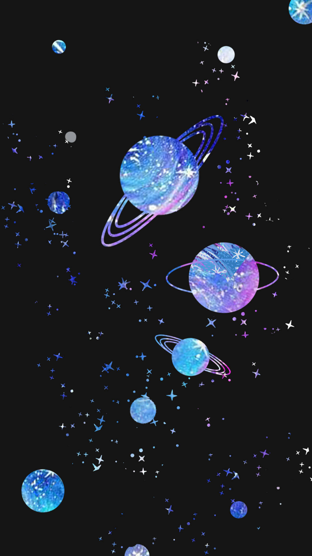 Galaxy en Planete Tumblr Estetika Muurpapier