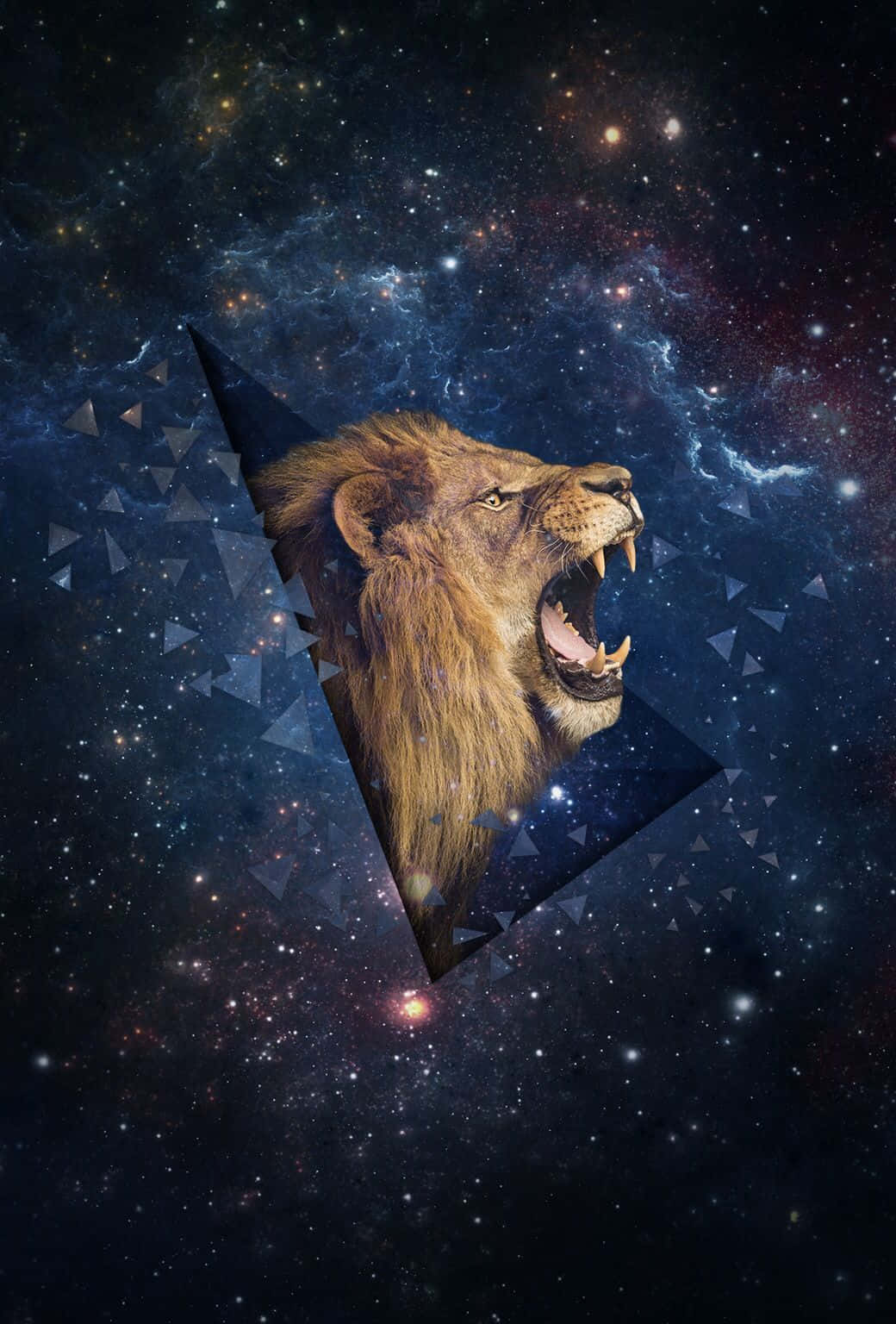 Galaxy Leeu-agtergrond Muurpapier