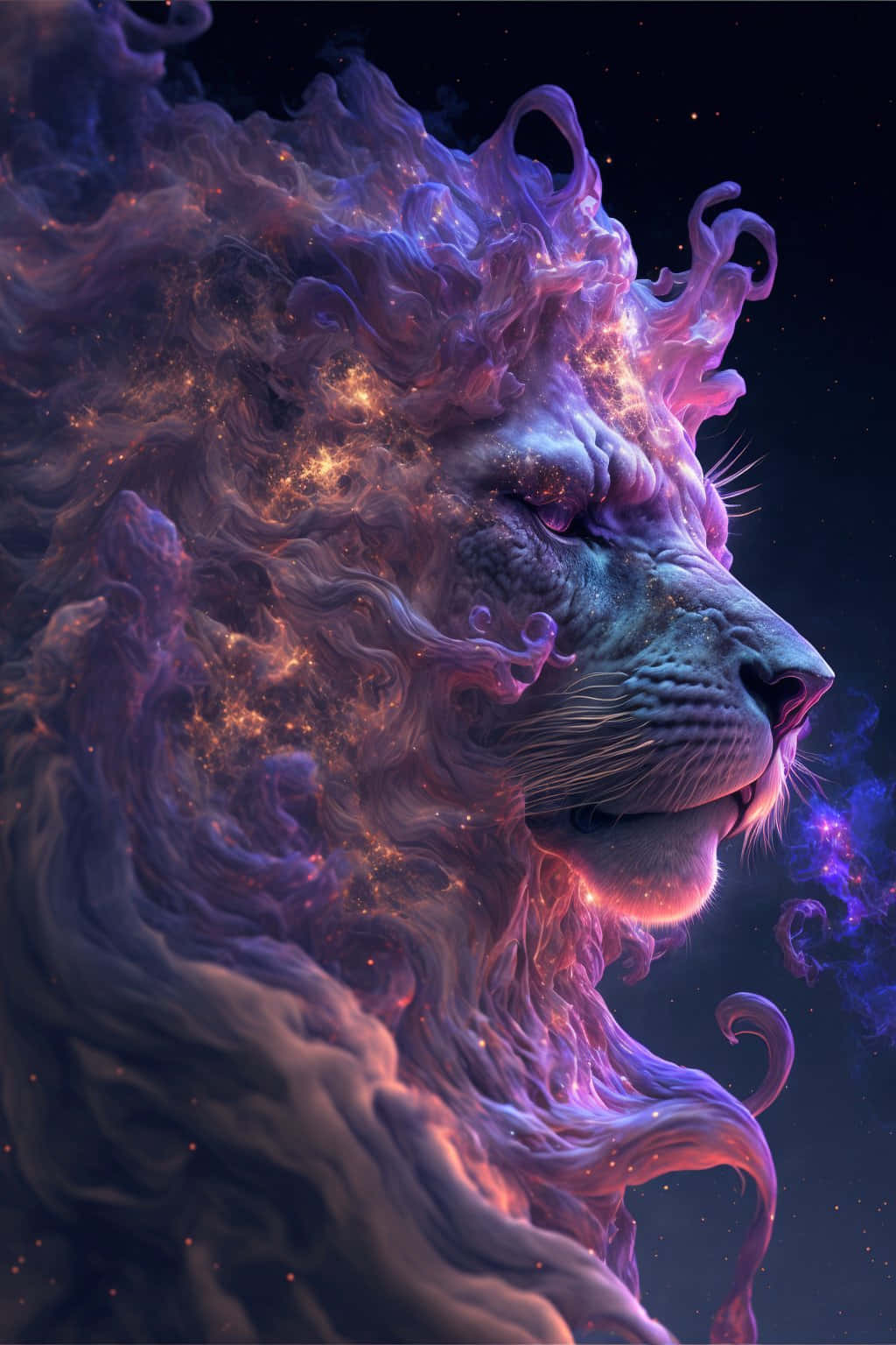 Galaxy Leeu agtergrond Muurpapier