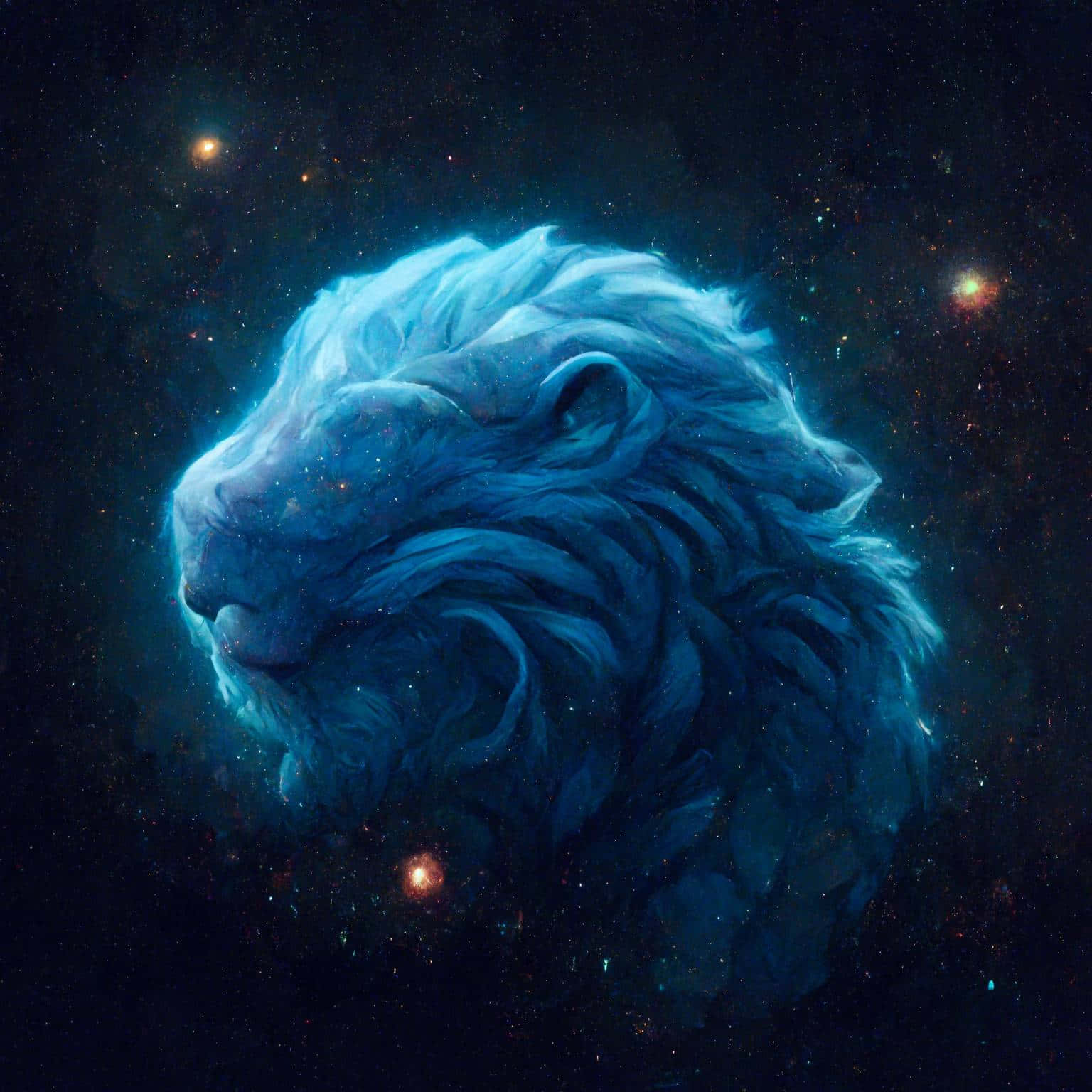 Galaxy Leeu agtergrond Muurpapier