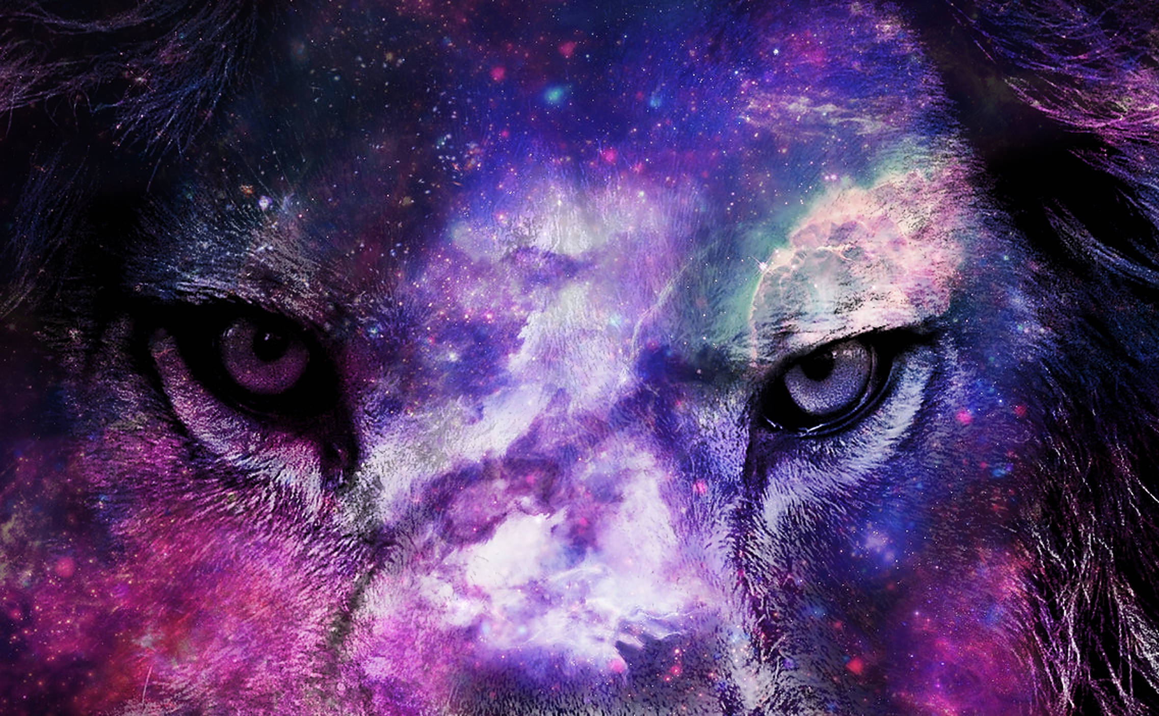 Galaxy Leeu Oë Muurpapier
