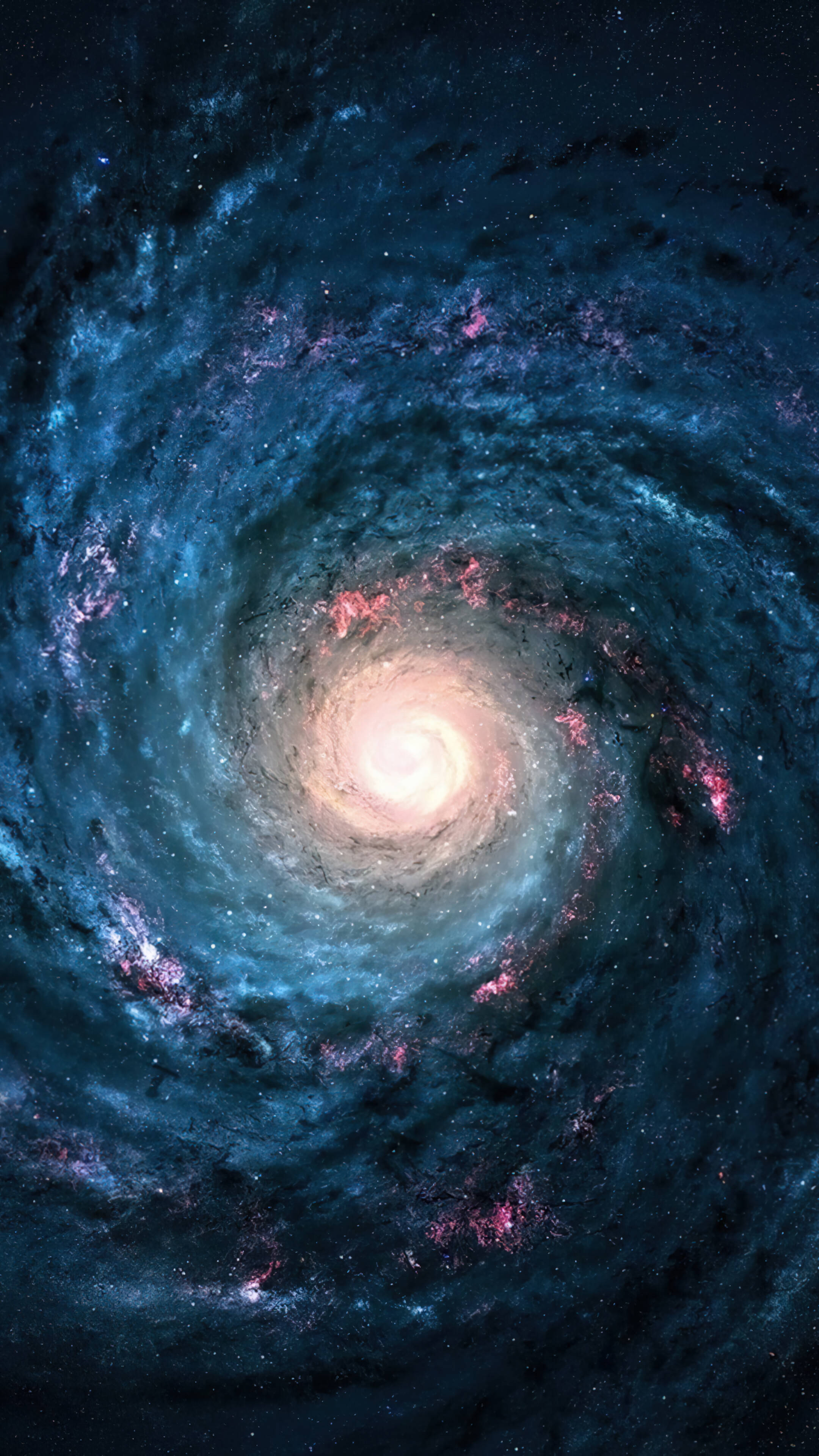 Galaxy se Middelpunt in die Ruimte 4K Selfoon Muurpapier