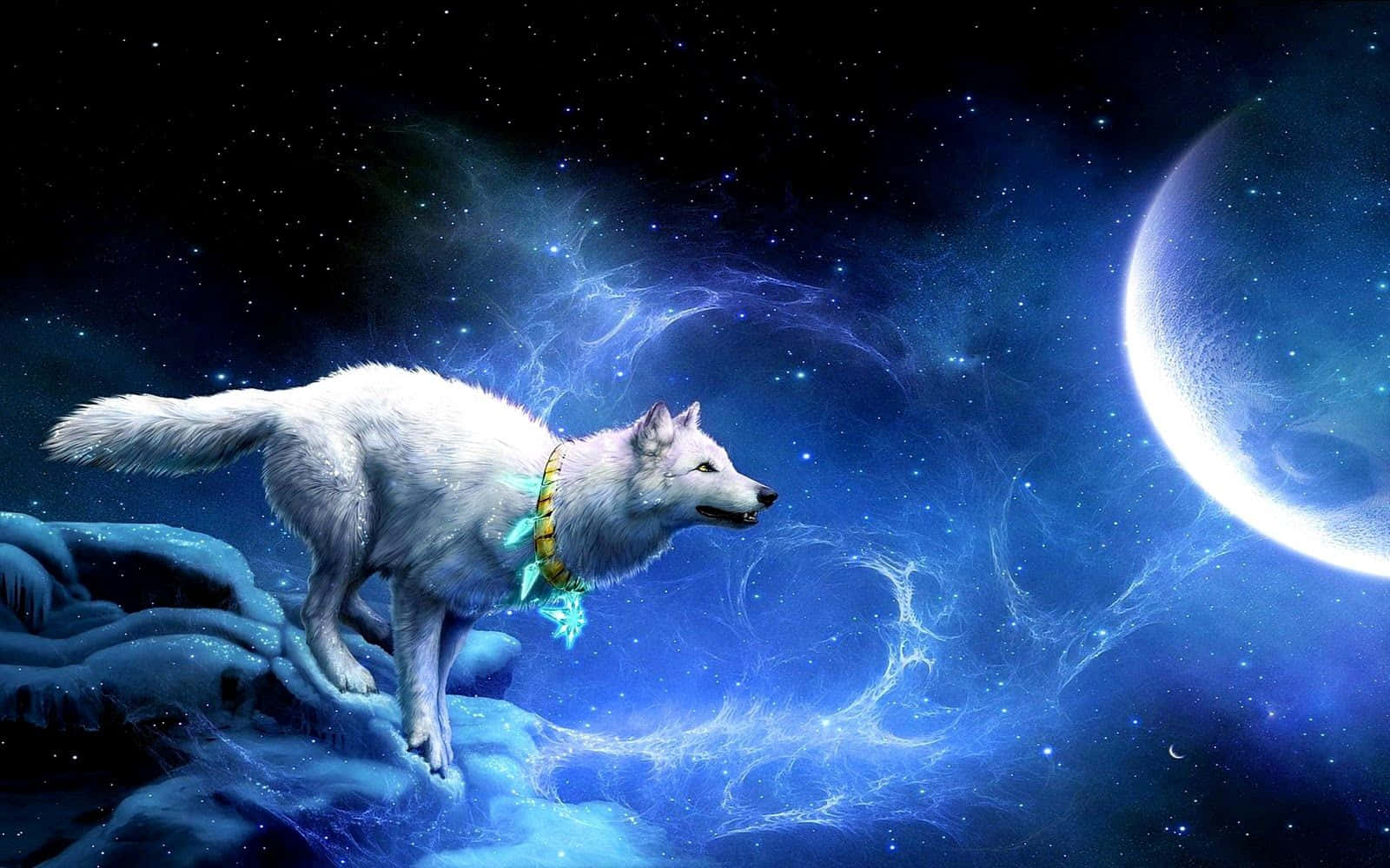 Galaxy Wolves iPhone-skermtema Muurpapier