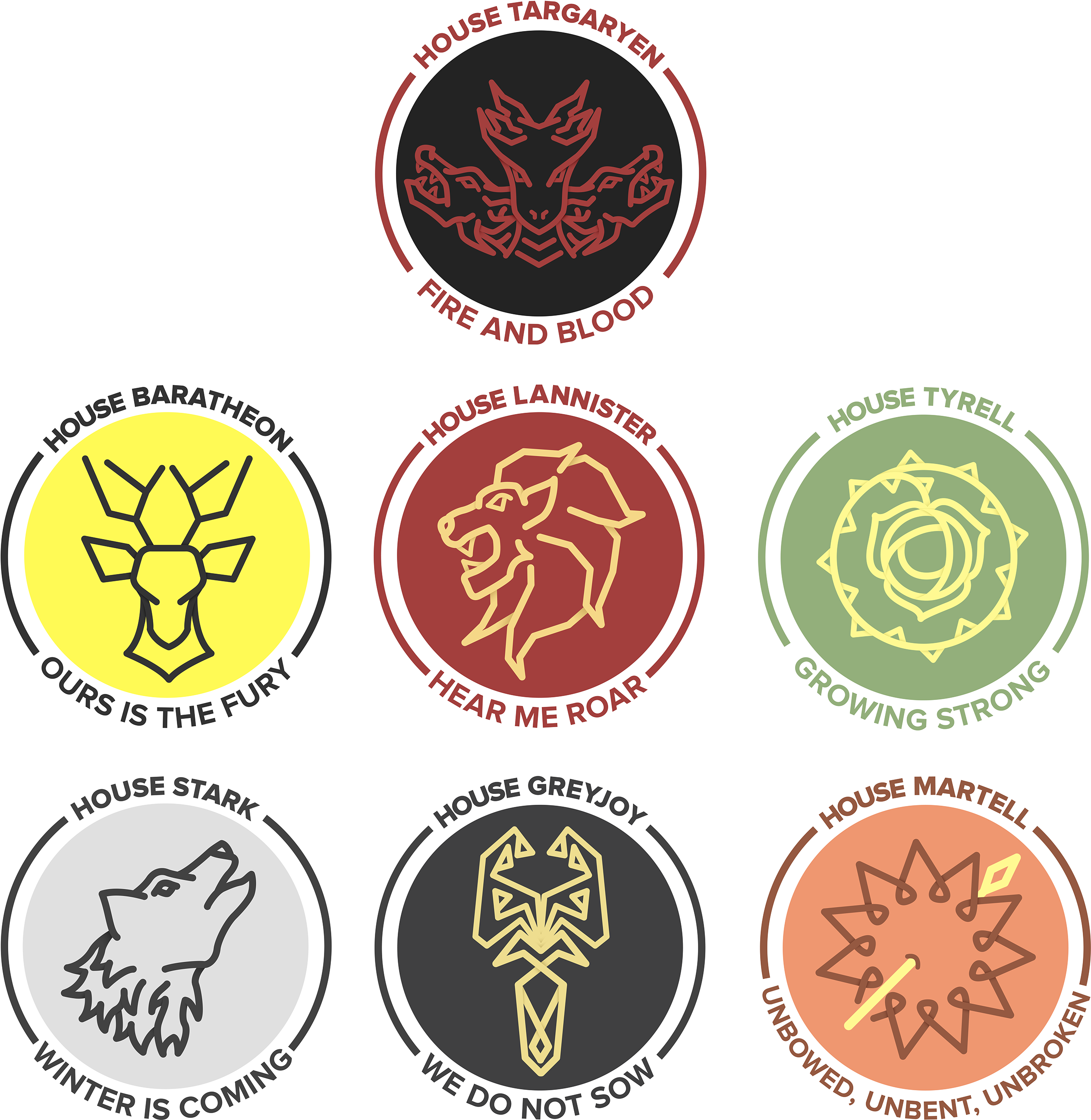 Game of Thrones Huiswapens en Leuses Muurpapier