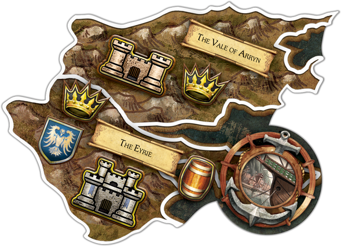 Game of Thrones Vale of Arryn-kaart Muurpapier