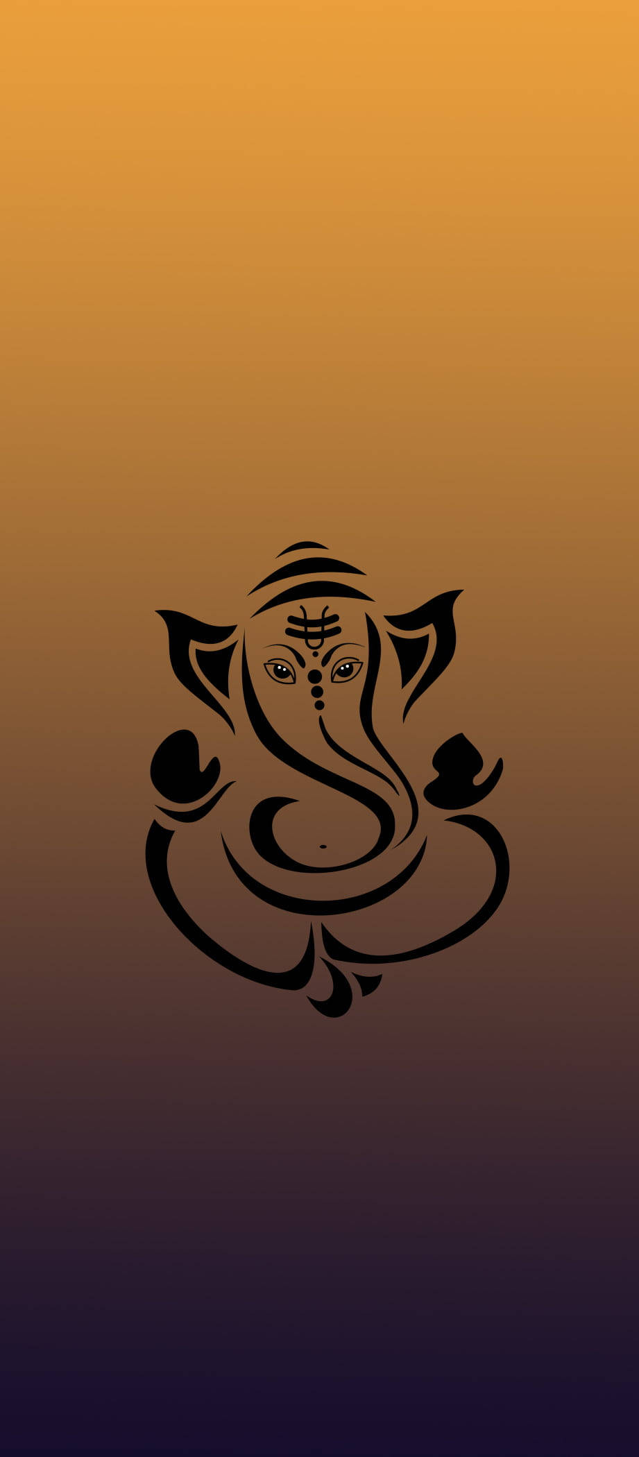 Ganesh Geel Swart Ombre iPhone Muurpapier
