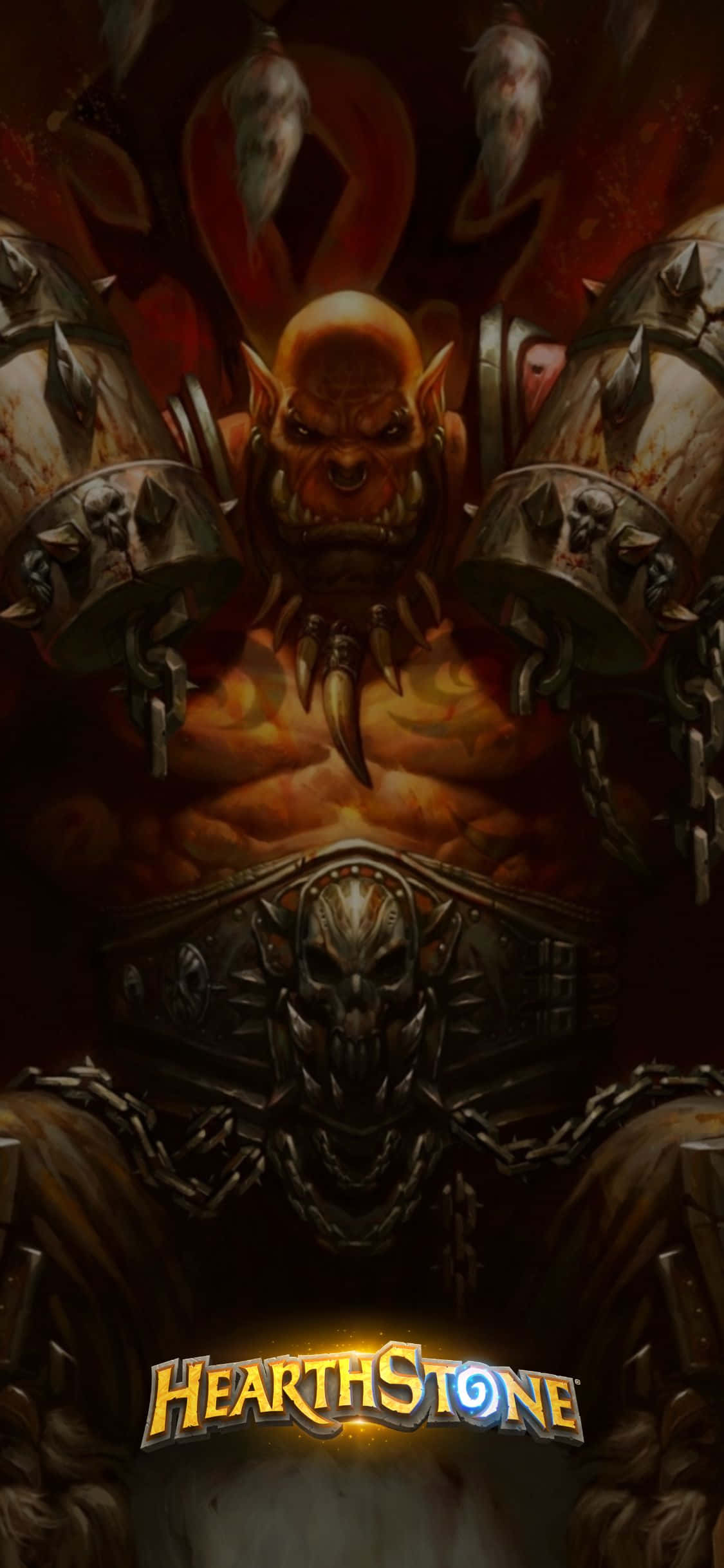 Garrosh Hellscream iPhone XS Hearthstone-agtergrond Muurpapier