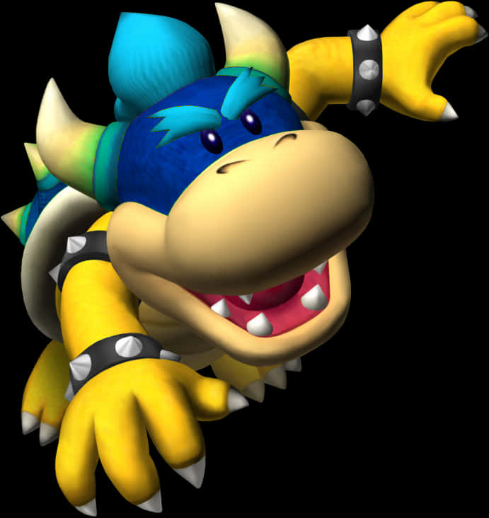 Geanimeerde Blou Hare Bowser Karakter Muurpapier