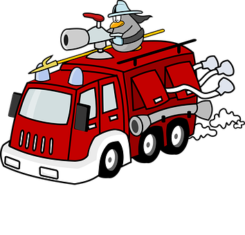 Geanimeerde Brandweerwa en Olifant Brandweerman Muurpapier